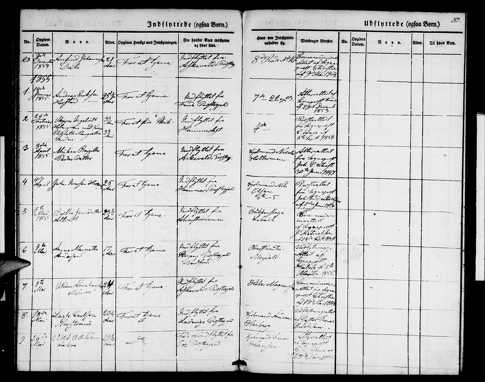 Nykirken Sokneprestembete, SAB/A-77101/H/Hab: Parish register (copy) no. F 1, 1837-1859, p. 32