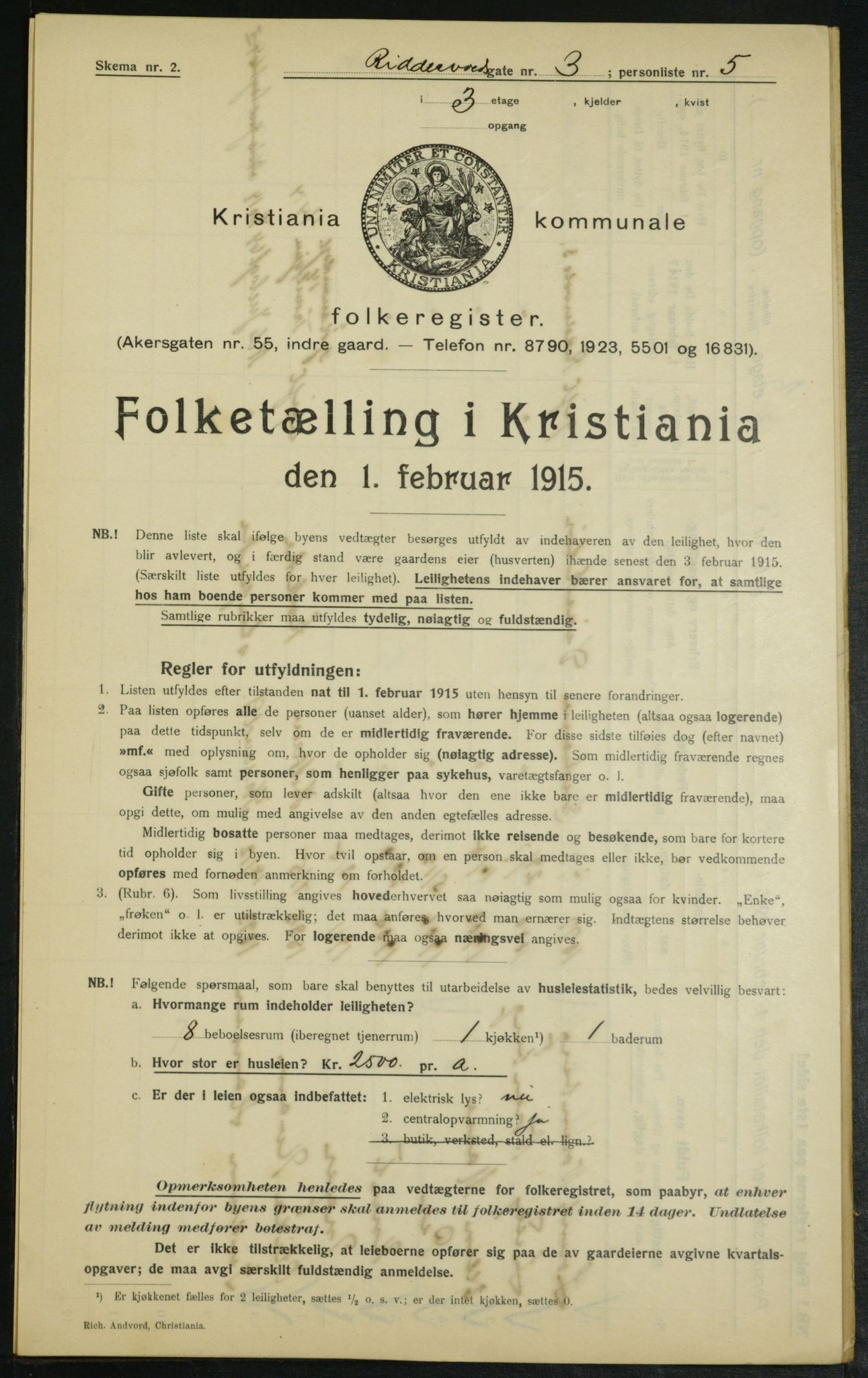 OBA, Municipal Census 1915 for Kristiania, 1915, p. 82766