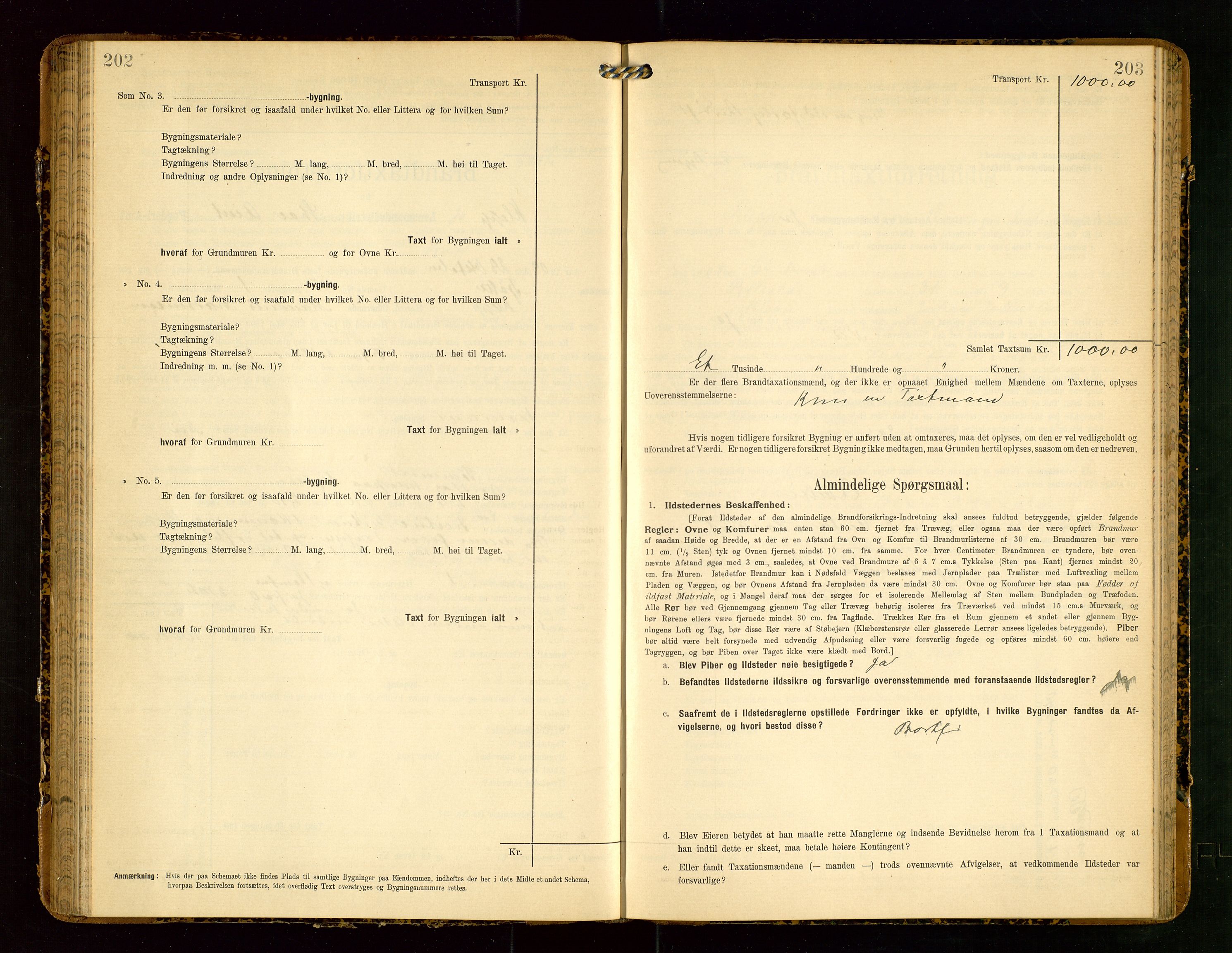 Klepp lensmannskontor, AV/SAST-A-100163/Goc/L0004: "Brandtaxationsprotokol" m/register, 1906-1908, p. 202-203