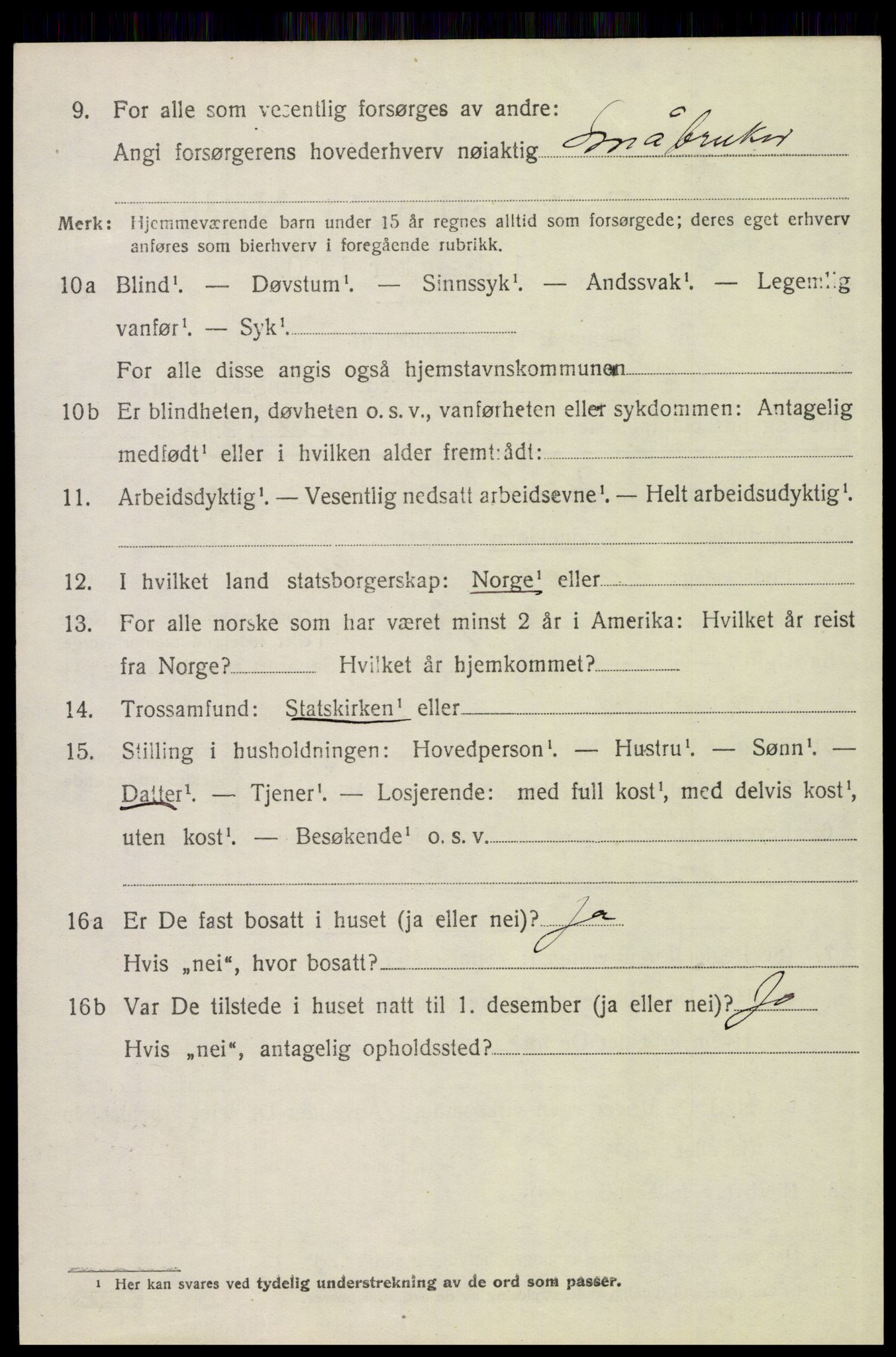 SAH, 1920 census for Tolga, 1920, p. 4660