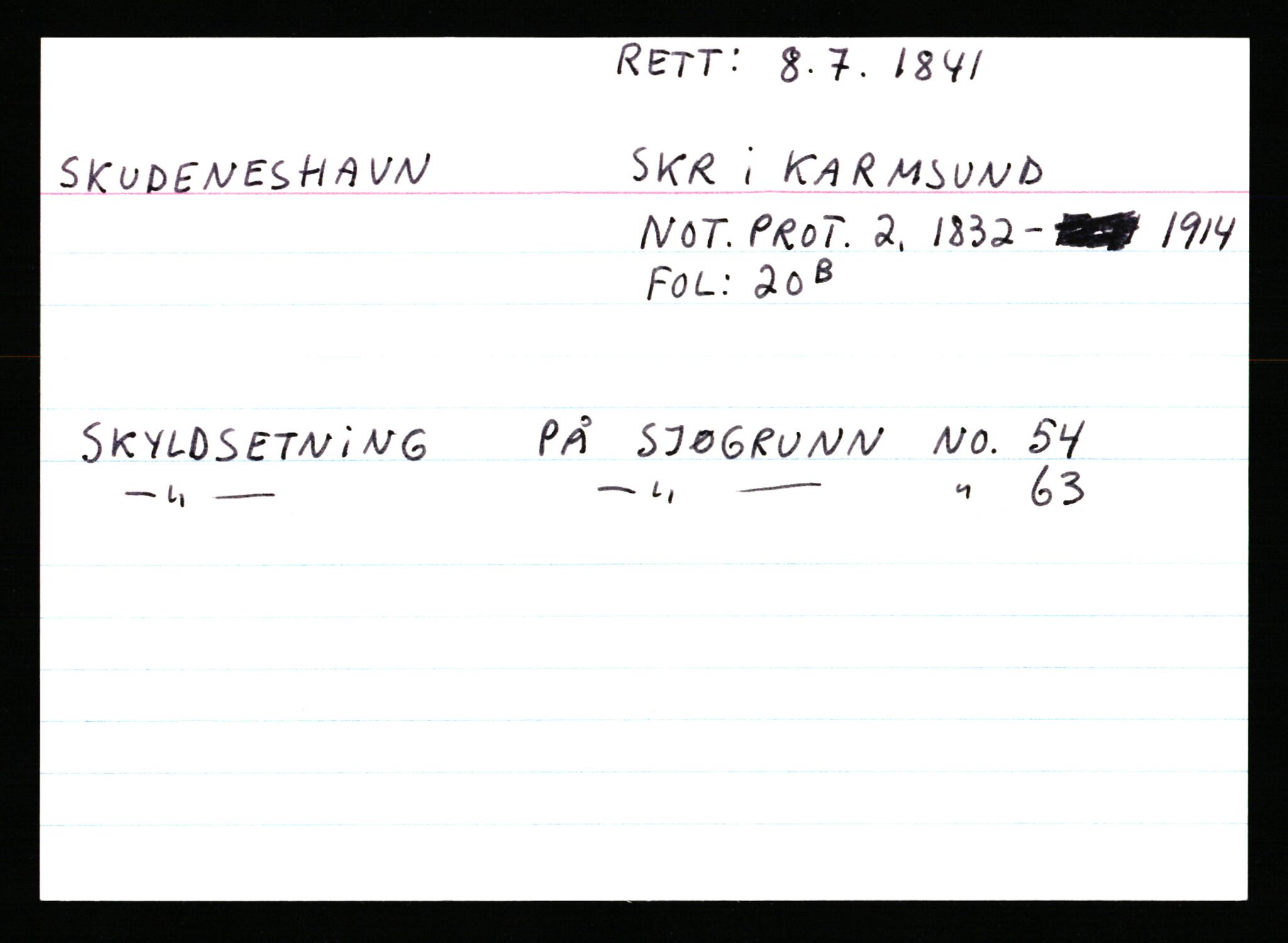 Statsarkivet i Stavanger, AV/SAST-A-101971/03/Y/Ym/L0053: Åstedskort sortert etter gårdsnavn: Skudeneshavn - Solbjør, 1600-1950, p. 62