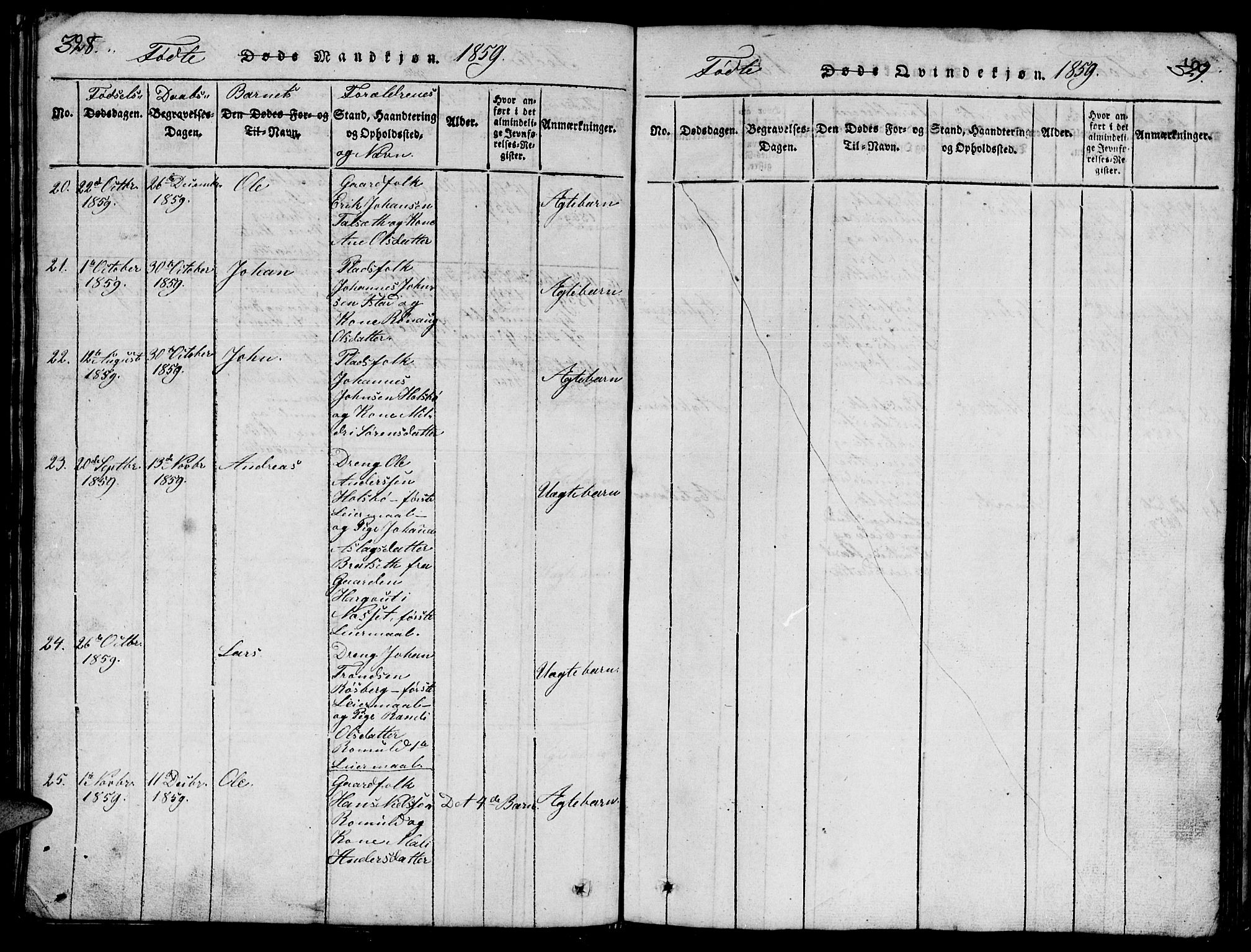 Ministerialprotokoller, klokkerbøker og fødselsregistre - Møre og Romsdal, AV/SAT-A-1454/557/L0683: Parish register (copy) no. 557C01, 1818-1862, p. 328-329