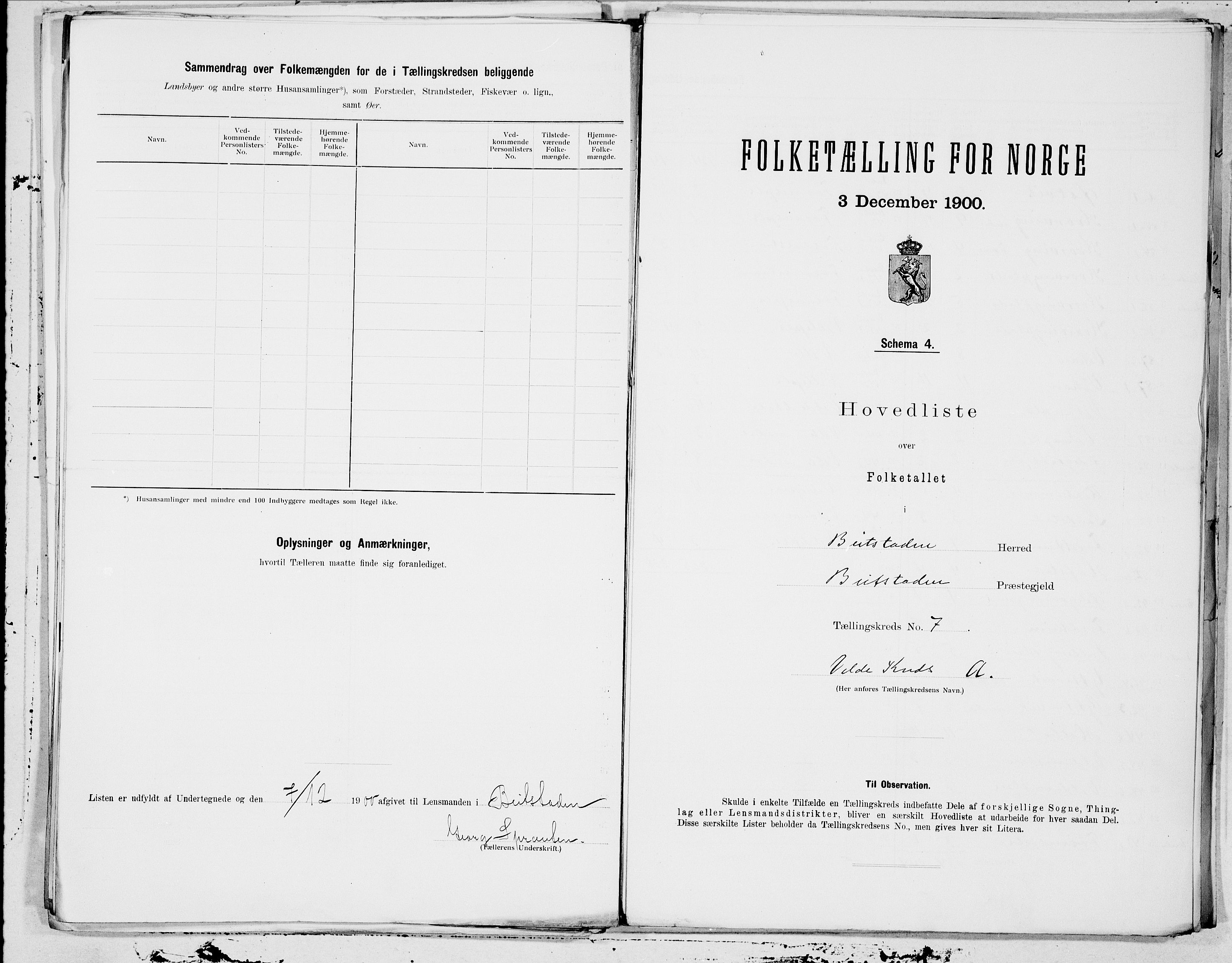 SAT, 1900 census for Beitstad, 1900, p. 14