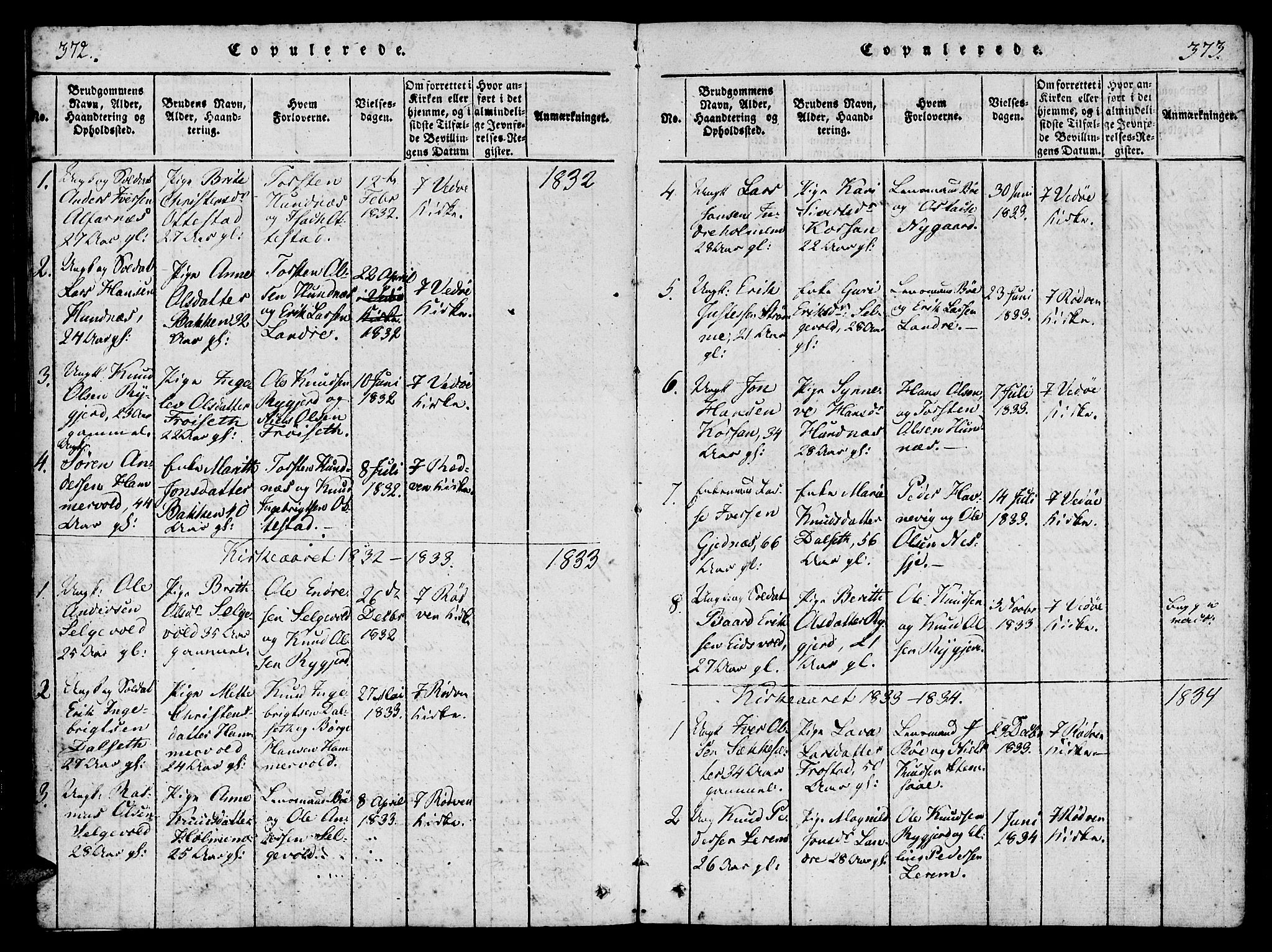 Ministerialprotokoller, klokkerbøker og fødselsregistre - Møre og Romsdal, SAT/A-1454/548/L0612: Parish register (official) no. 548A01, 1818-1846, p. 372-373