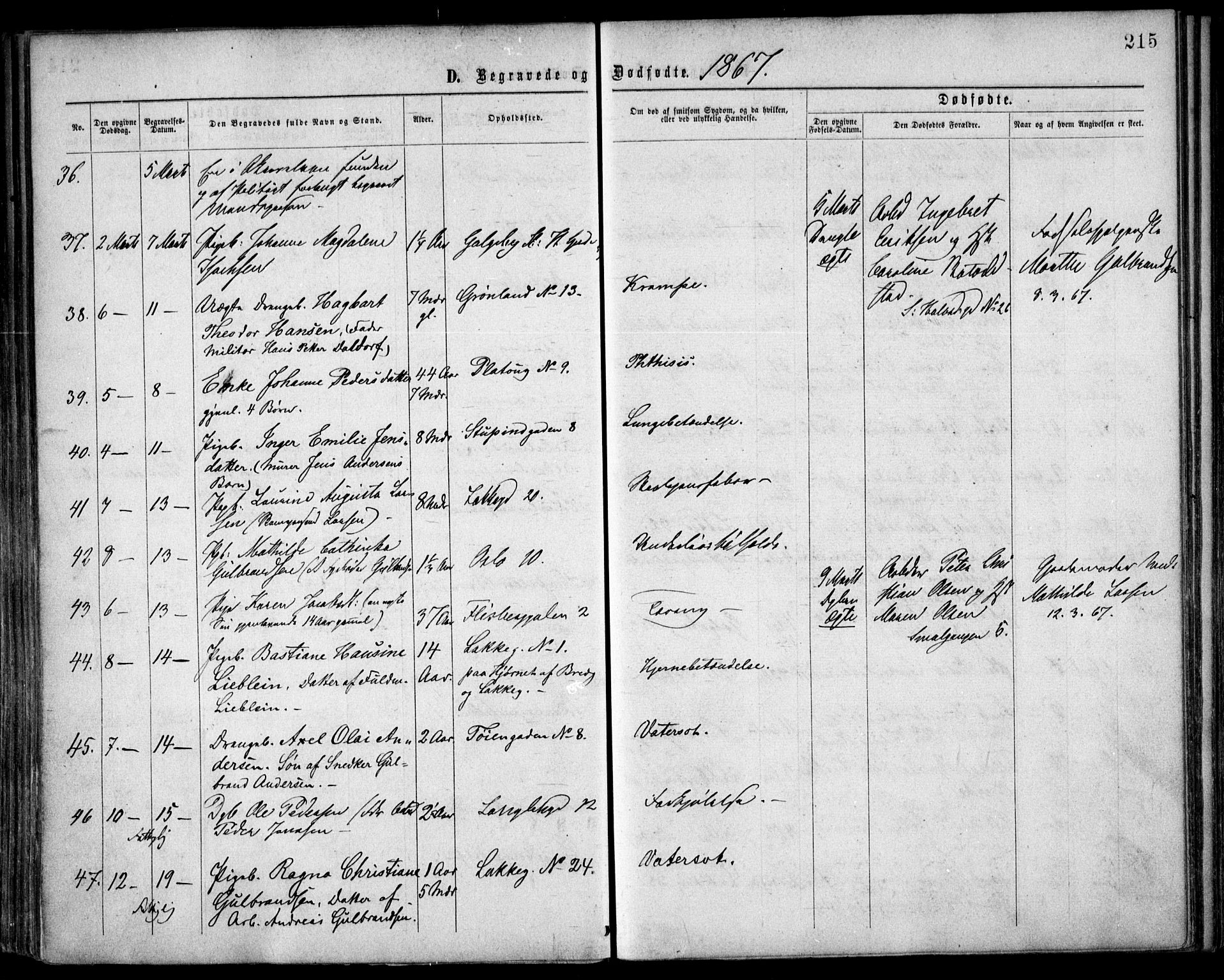 Grønland prestekontor Kirkebøker, SAO/A-10848/F/Fa/L0003: Parish register (official) no. 3, 1862-1868, p. 215