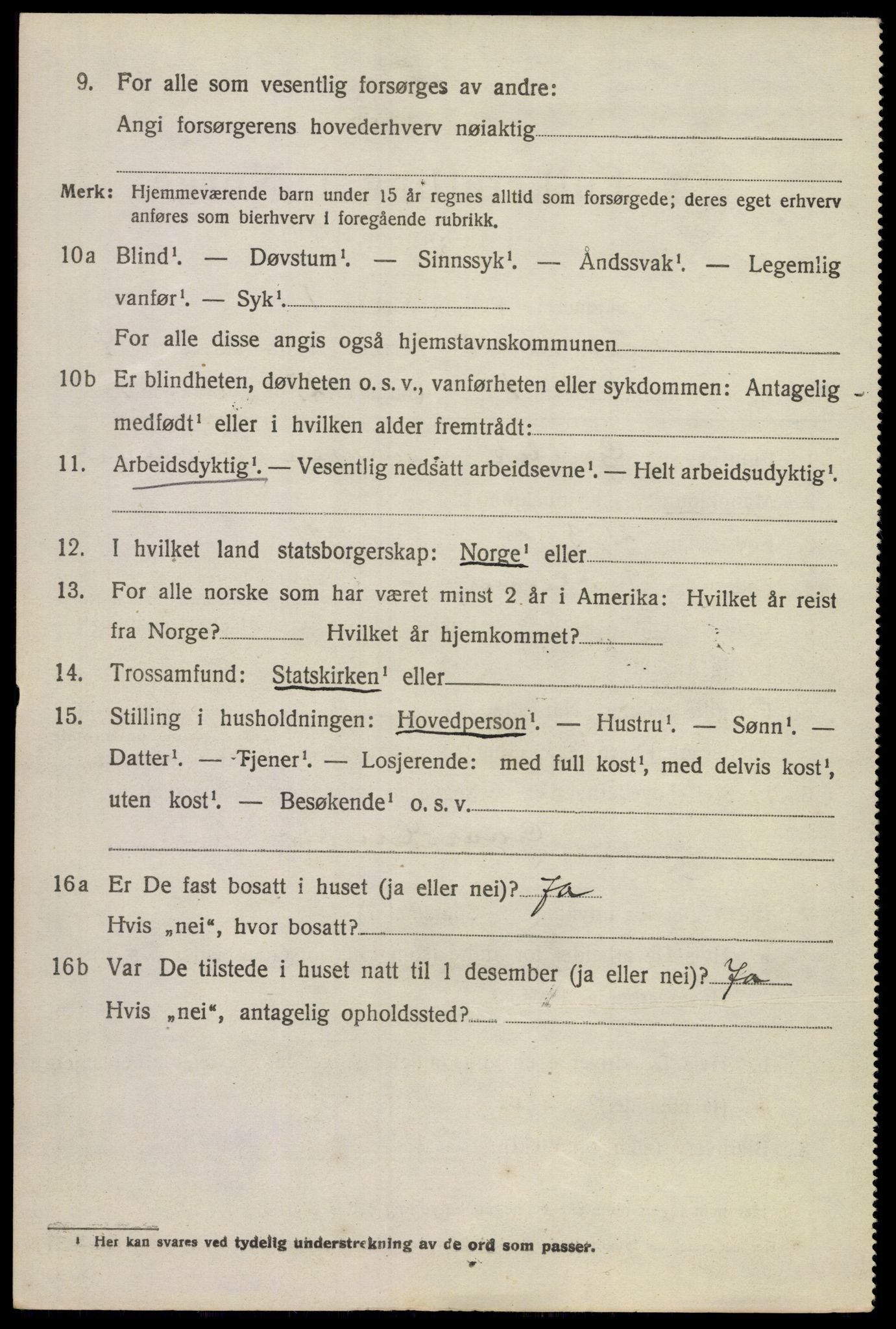 SAKO, 1920 census for Flesberg, 1920, p. 2156
