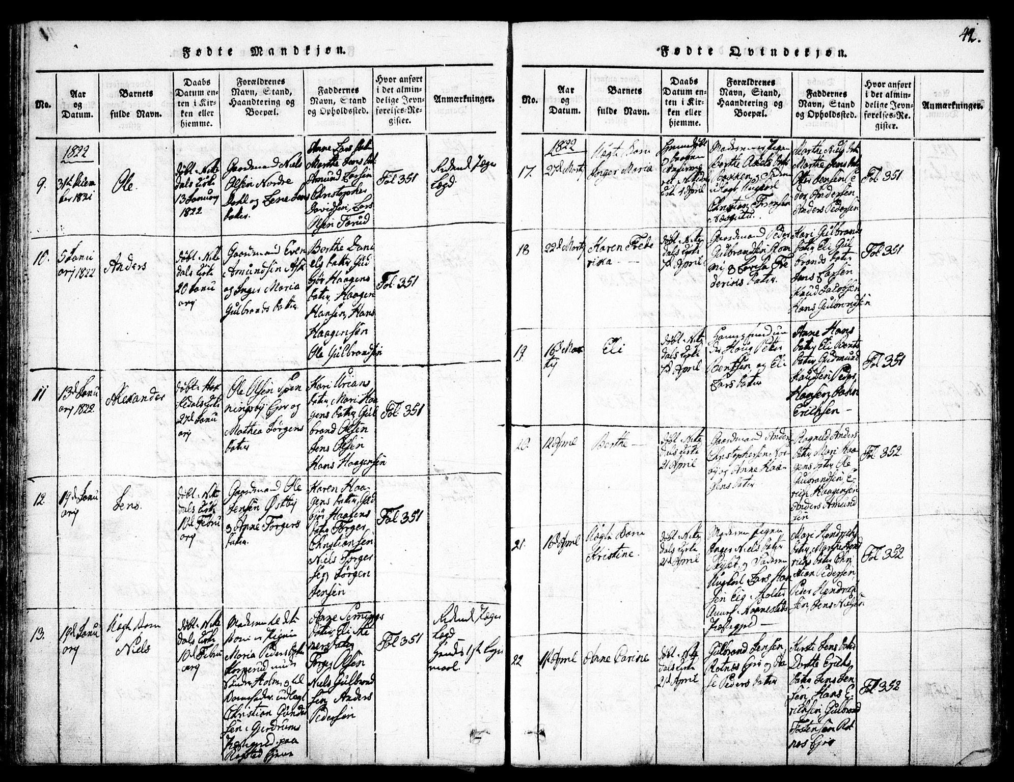 Nittedal prestekontor Kirkebøker, SAO/A-10365a/F/Fa/L0003: Parish register (official) no. I 3, 1814-1836, p. 42