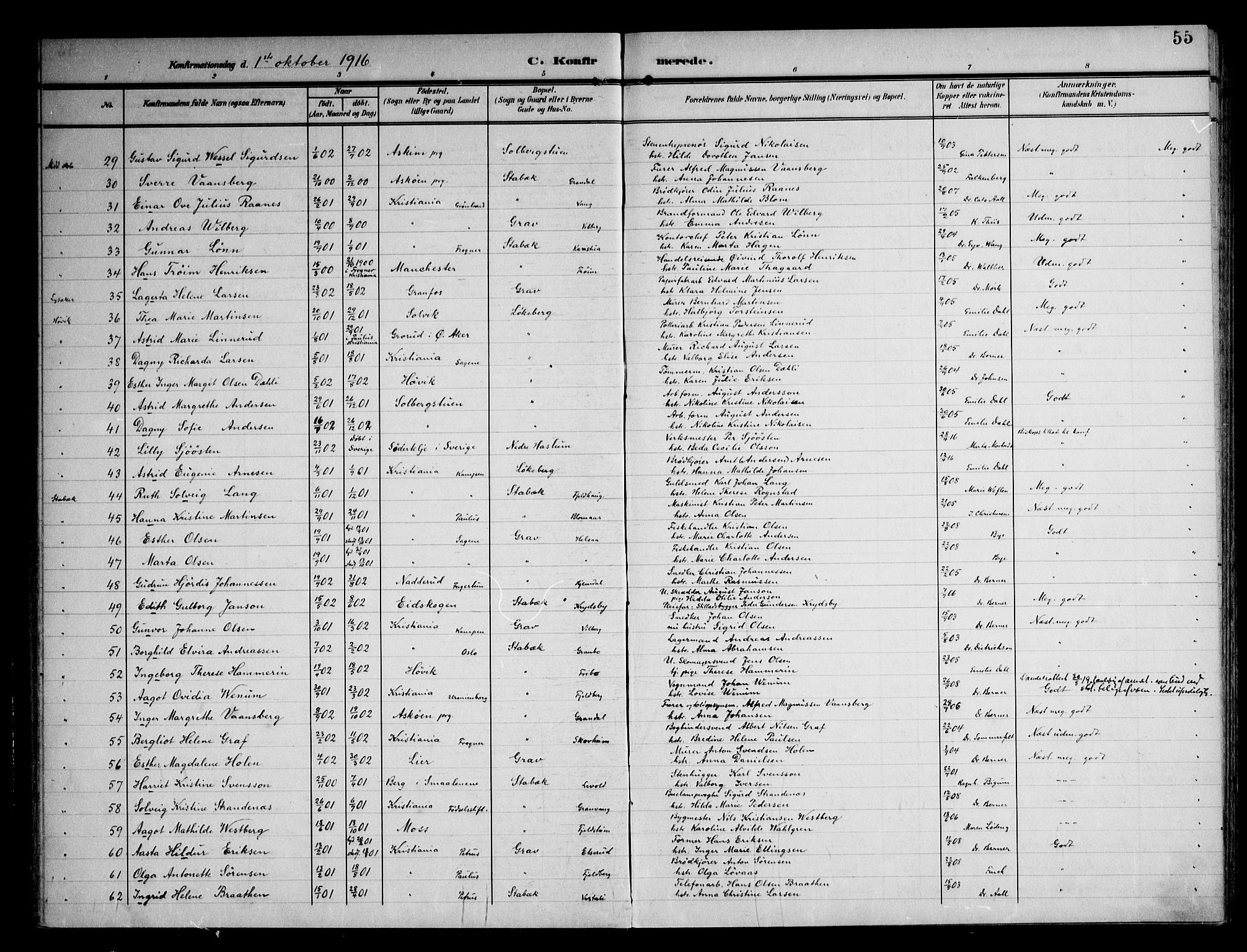 Østre Bærum prestekontor Kirkebøker, AV/SAO-A-10887/F/Fa/L0002: Parish register (official) no. 2, 1904-1924, p. 55