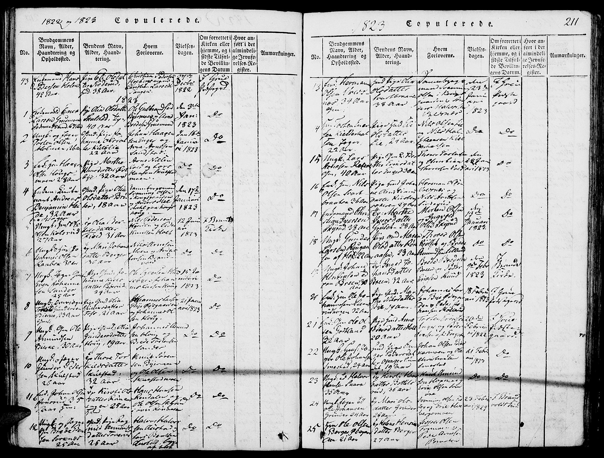 Grue prestekontor, SAH/PREST-036/H/Ha/Haa/L0006: Parish register (official) no. 6, 1814-1830, p. 211