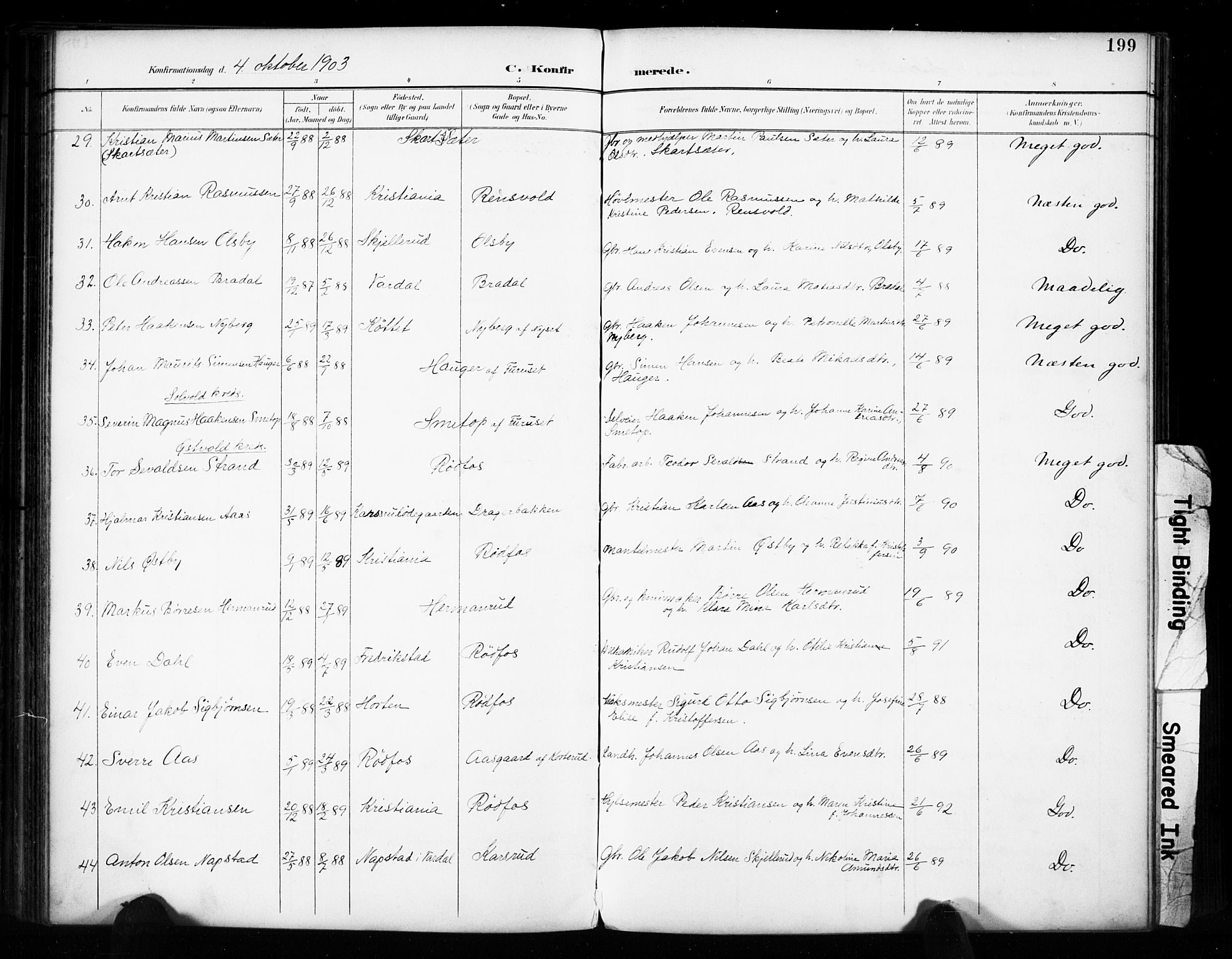 Vestre Toten prestekontor, AV/SAH-PREST-108/H/Ha/Haa/L0011: Parish register (official) no. 11, 1895-1906, p. 199