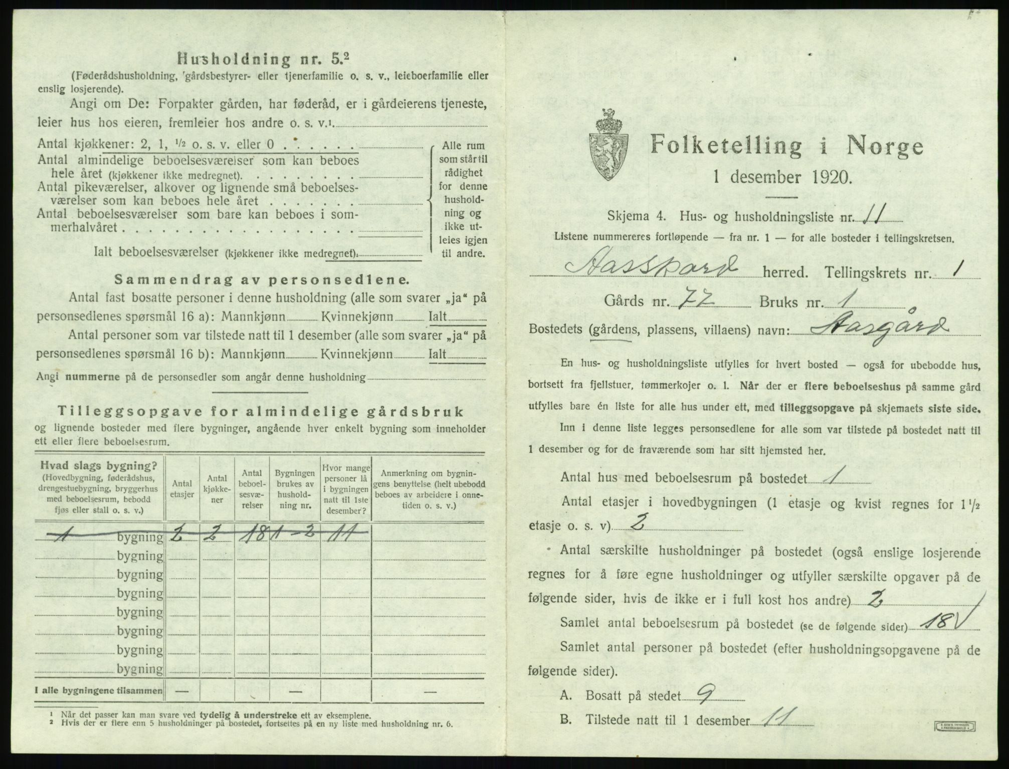 SAT, 1920 census for Åsskard, 1920, p. 41