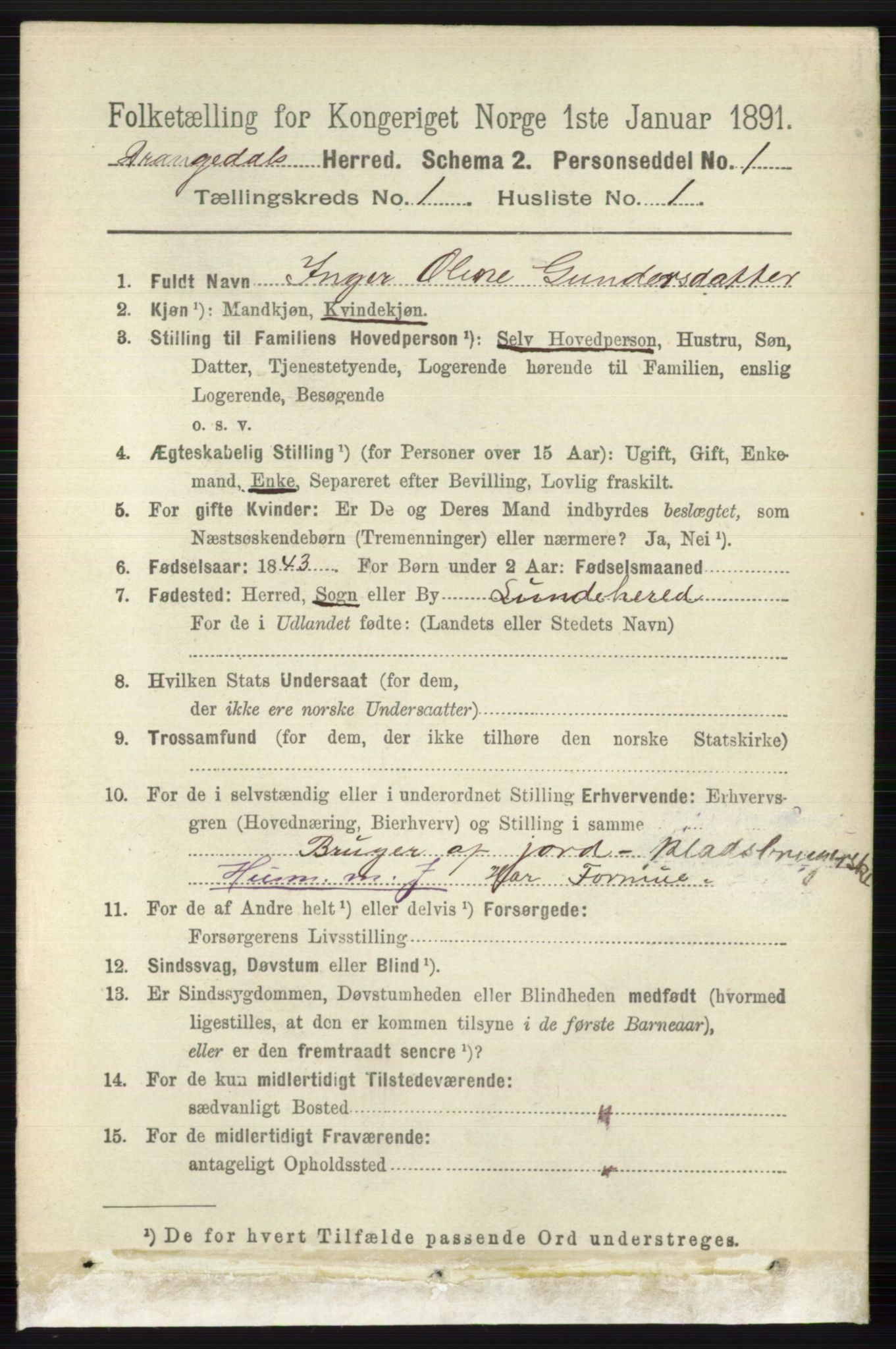 RA, 1891 census for 0817 Drangedal, 1891, p. 90