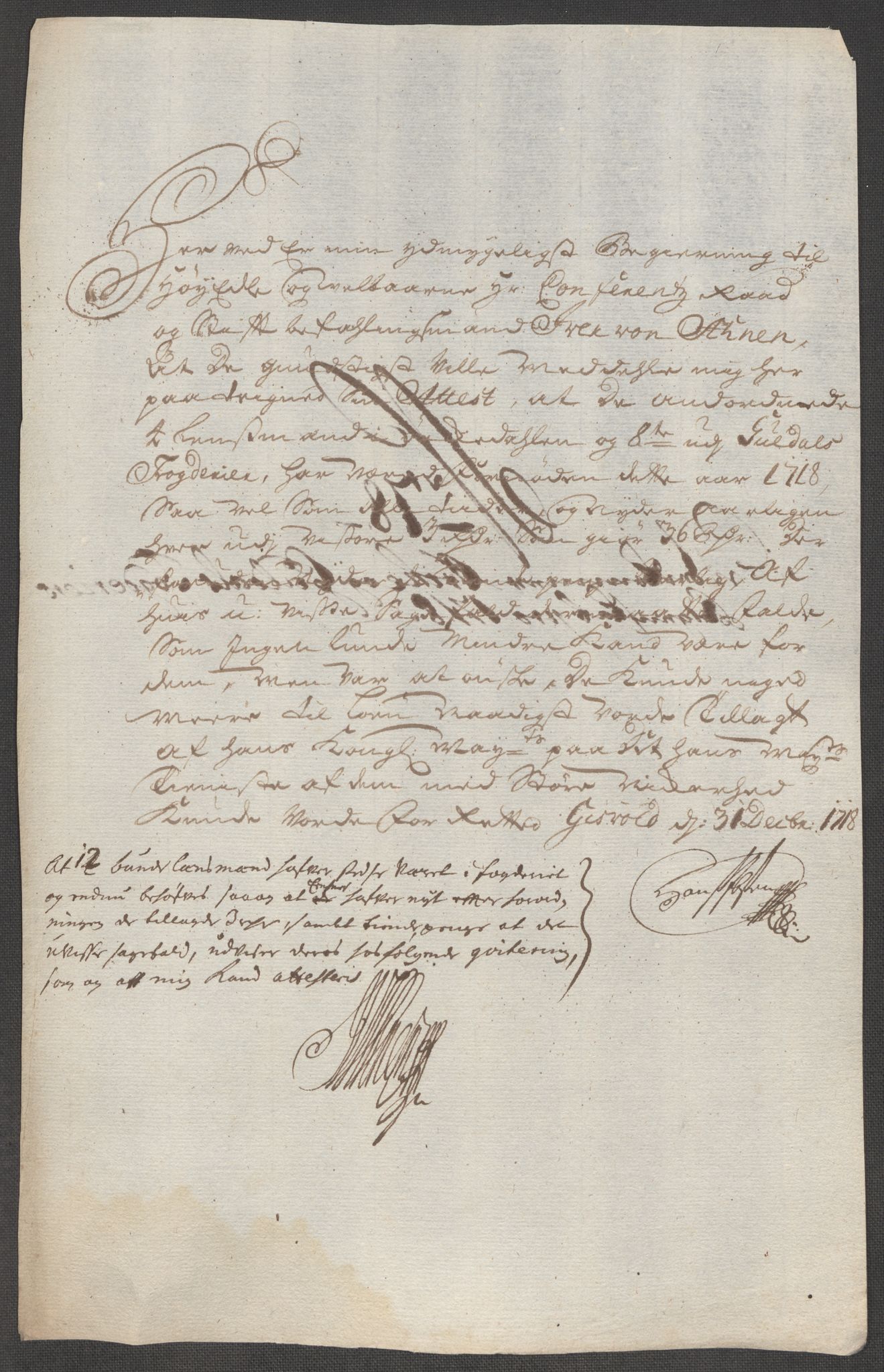 Rentekammeret inntil 1814, Reviderte regnskaper, Fogderegnskap, RA/EA-4092/R60/L3972: Fogderegnskap Orkdal og Gauldal, 1718, p. 167