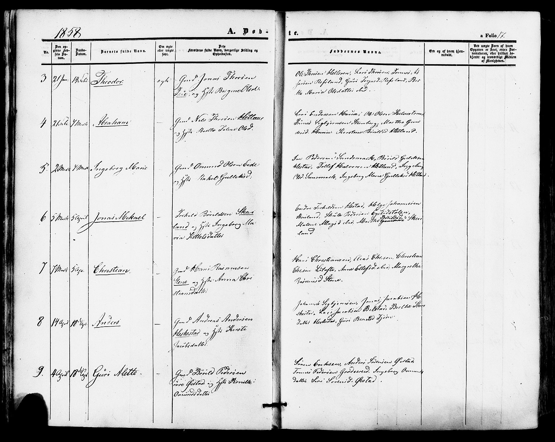 Lund sokneprestkontor, AV/SAST-A-101809/S06/L0010: Parish register (official) no. A 9, 1854-1886, p. 17