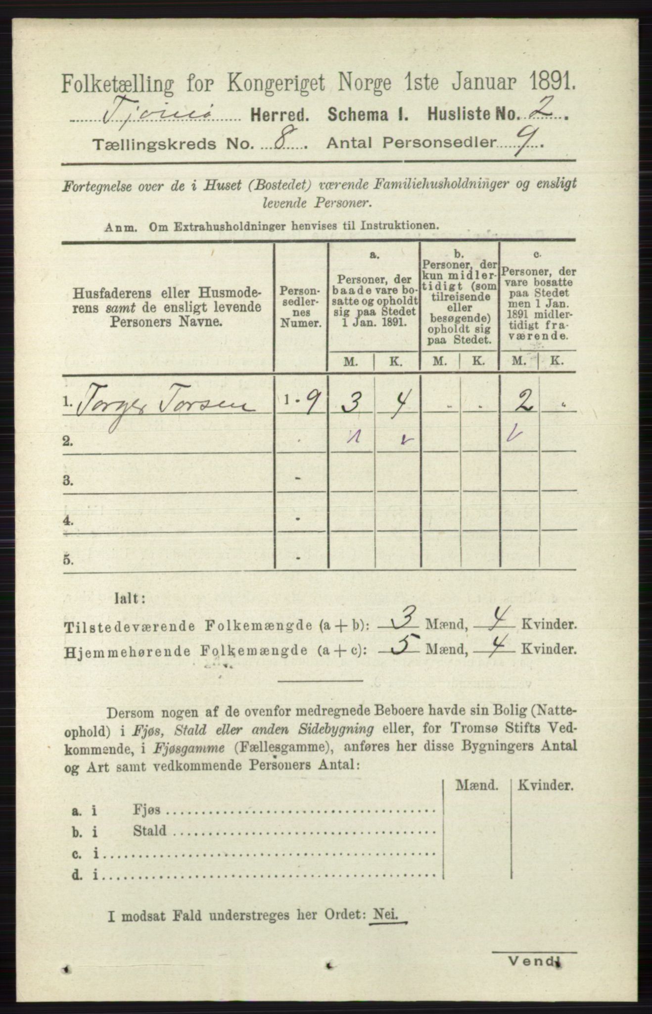 RA, 1891 census for 0723 Tjøme, 1891, p. 2722