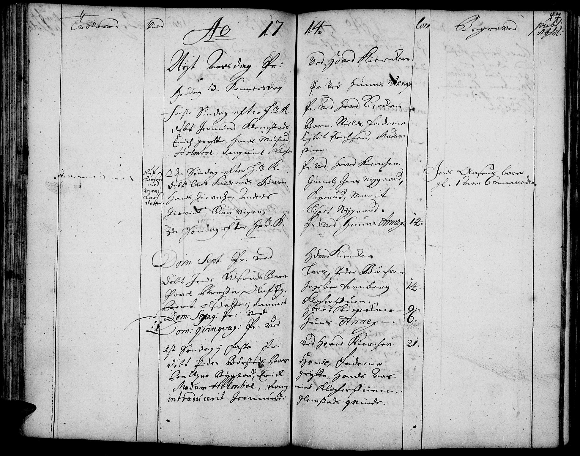 Vardal prestekontor, SAH/PREST-100/H/Ha/Haa/L0001: Parish register (official) no. 1, 1706-1748, p. 47