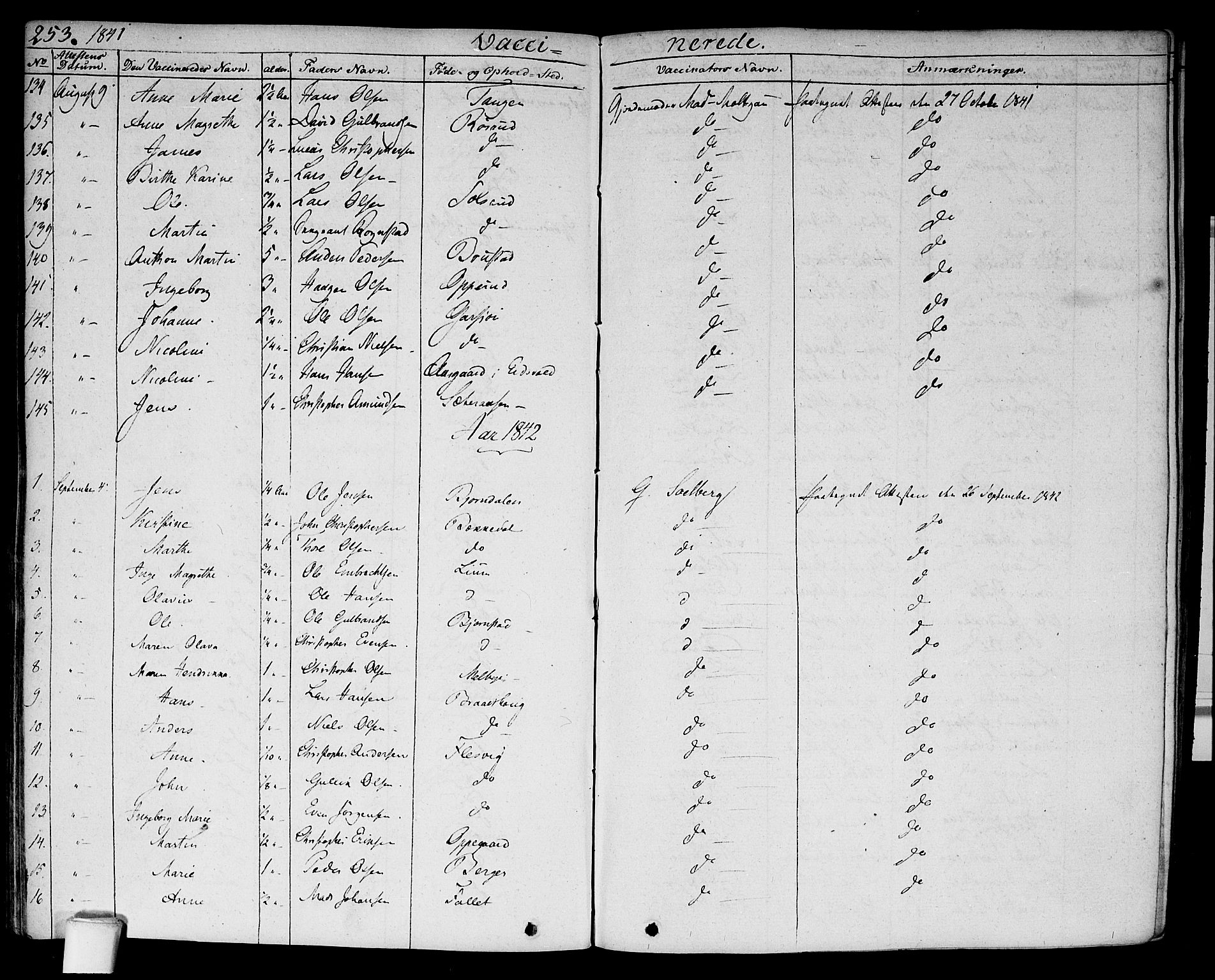 Hurdal prestekontor Kirkebøker, SAO/A-10889/F/Fa/L0004: Parish register (official) no. I 4, 1828-1845, p. 253