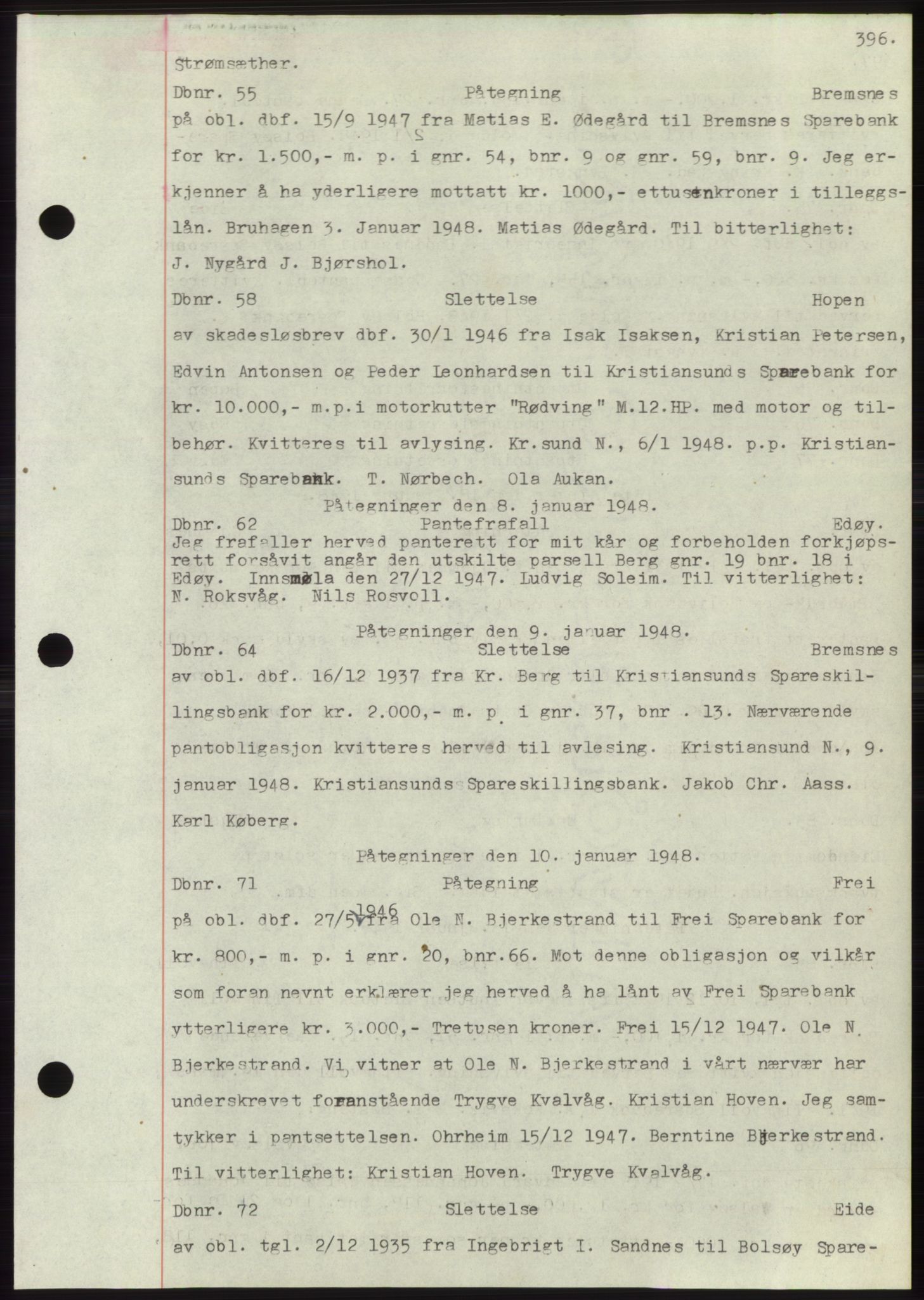 Nordmøre sorenskriveri, SAT/A-4132/1/2/2Ca: Mortgage book no. C82b, 1946-1951, Diary no: : 55/1948