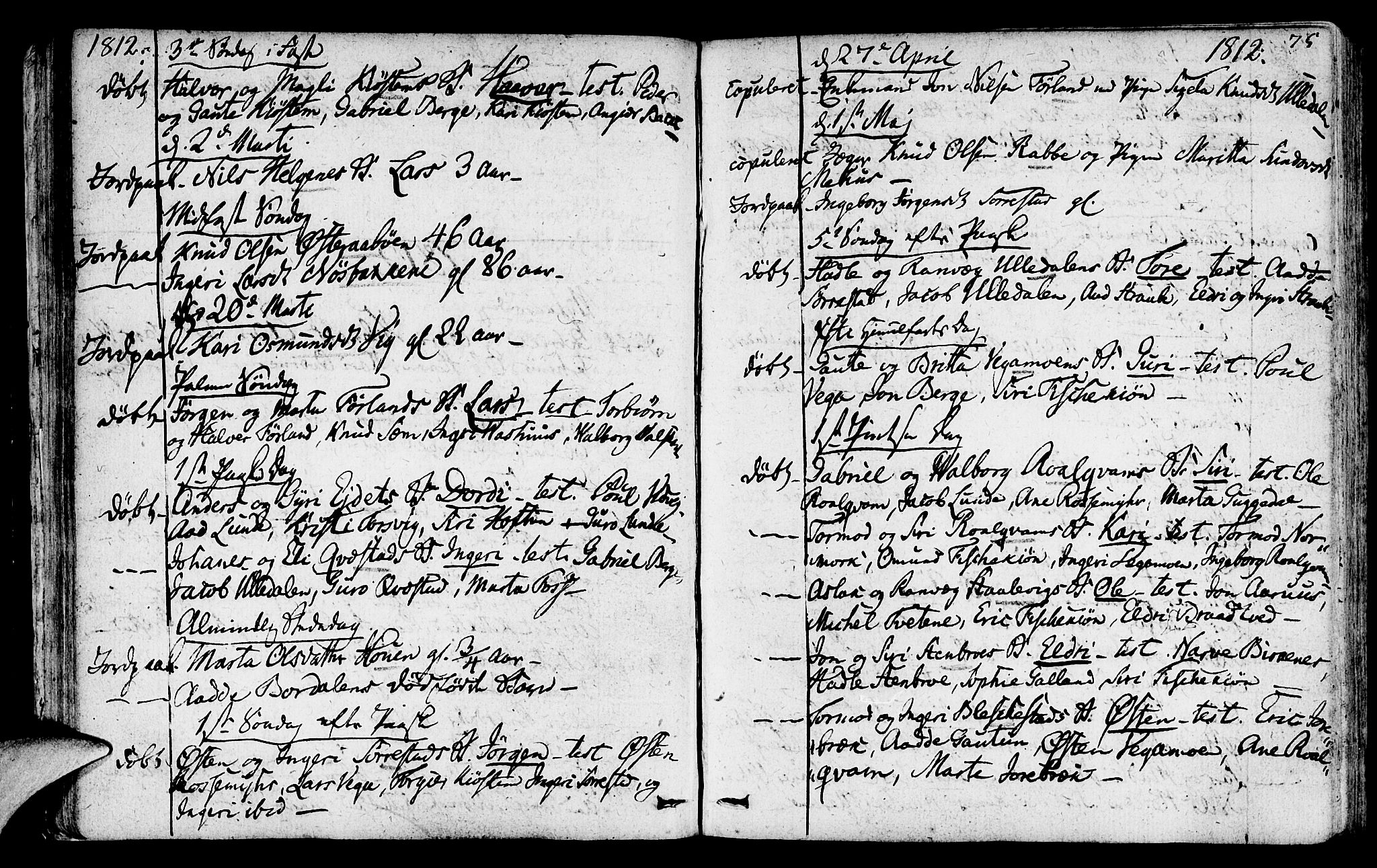 Suldal sokneprestkontor, SAST/A-101845/01/IV/L0004: Parish register (official) no. A 4, 1800-1816, p. 75