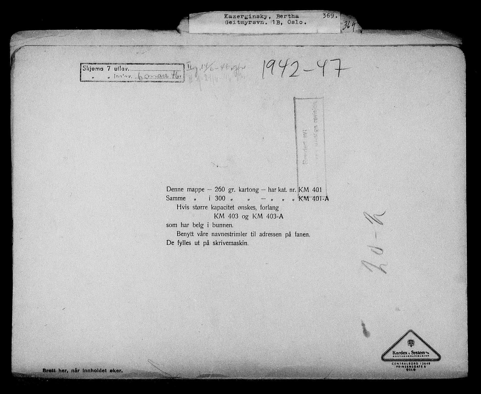 Justisdepartementet, Tilbakeføringskontoret for inndratte formuer, RA/S-1564/H/Hc/Hcc/L0950: --, 1945-1947, p. 329