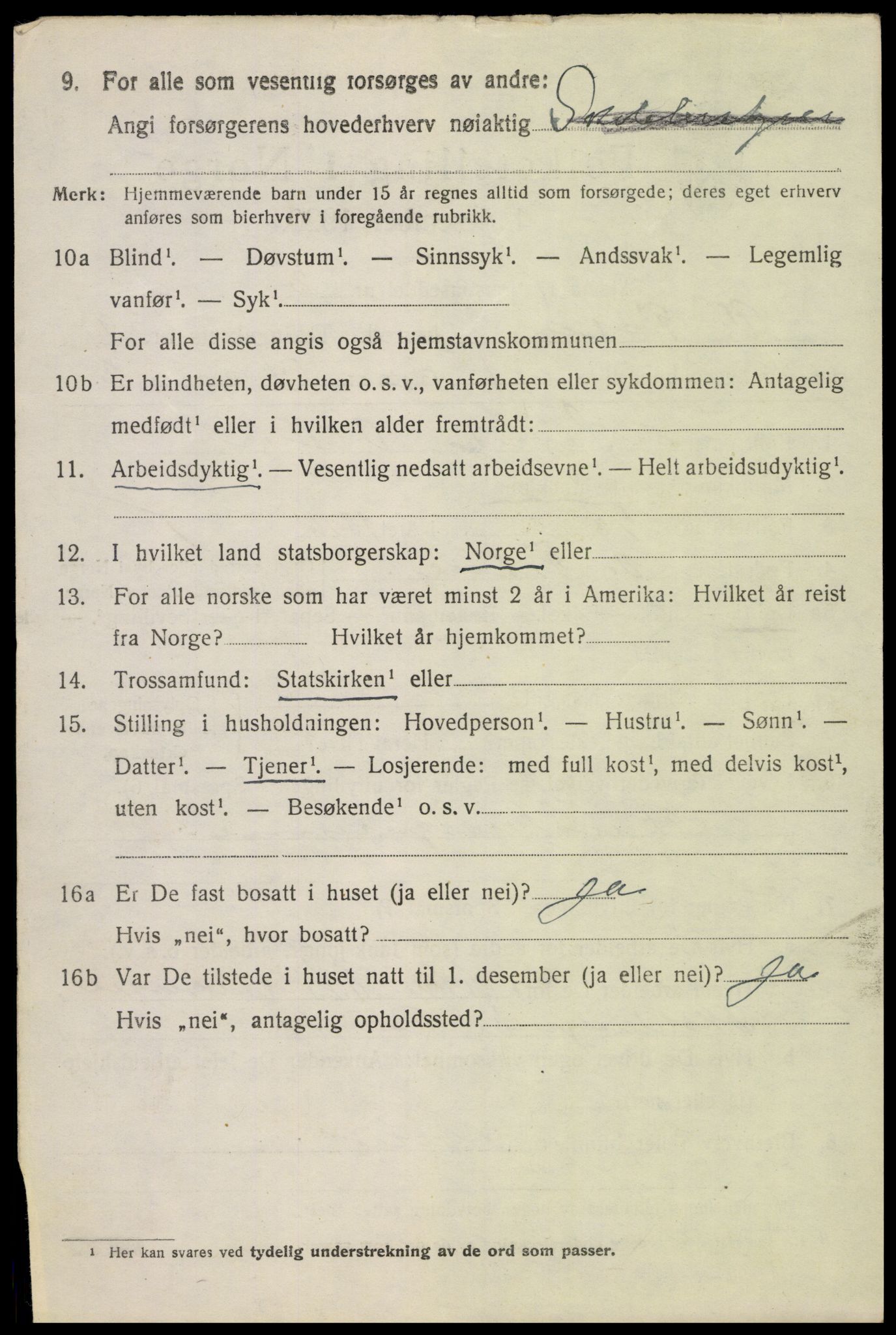 SAH, 1920 census for Vestre Toten, 1920, p. 11143