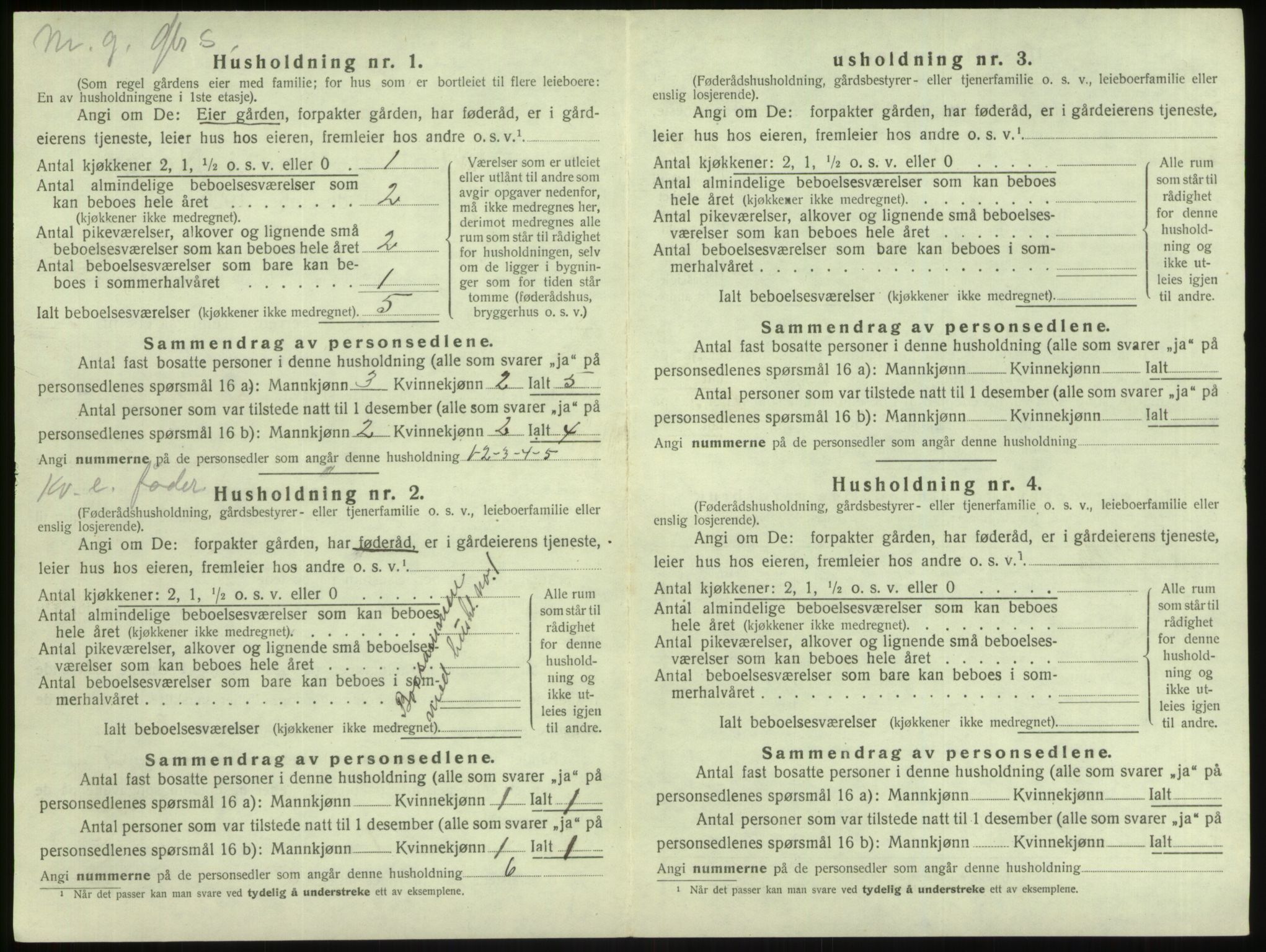 SAB, 1920 census for Lindås, 1920, p. 500