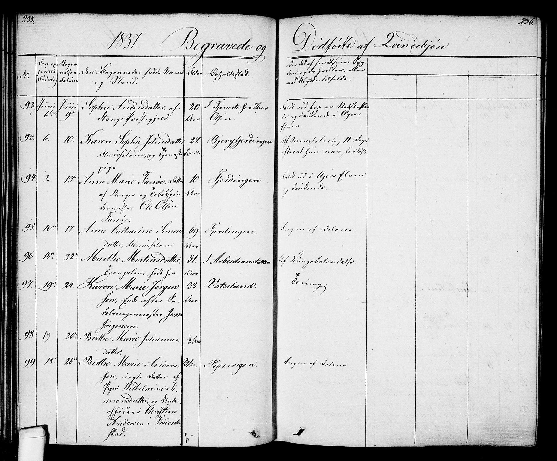 Oslo domkirke Kirkebøker, AV/SAO-A-10752/F/Fa/L0024: Parish register (official) no. 24, 1833-1846, p. 235-236