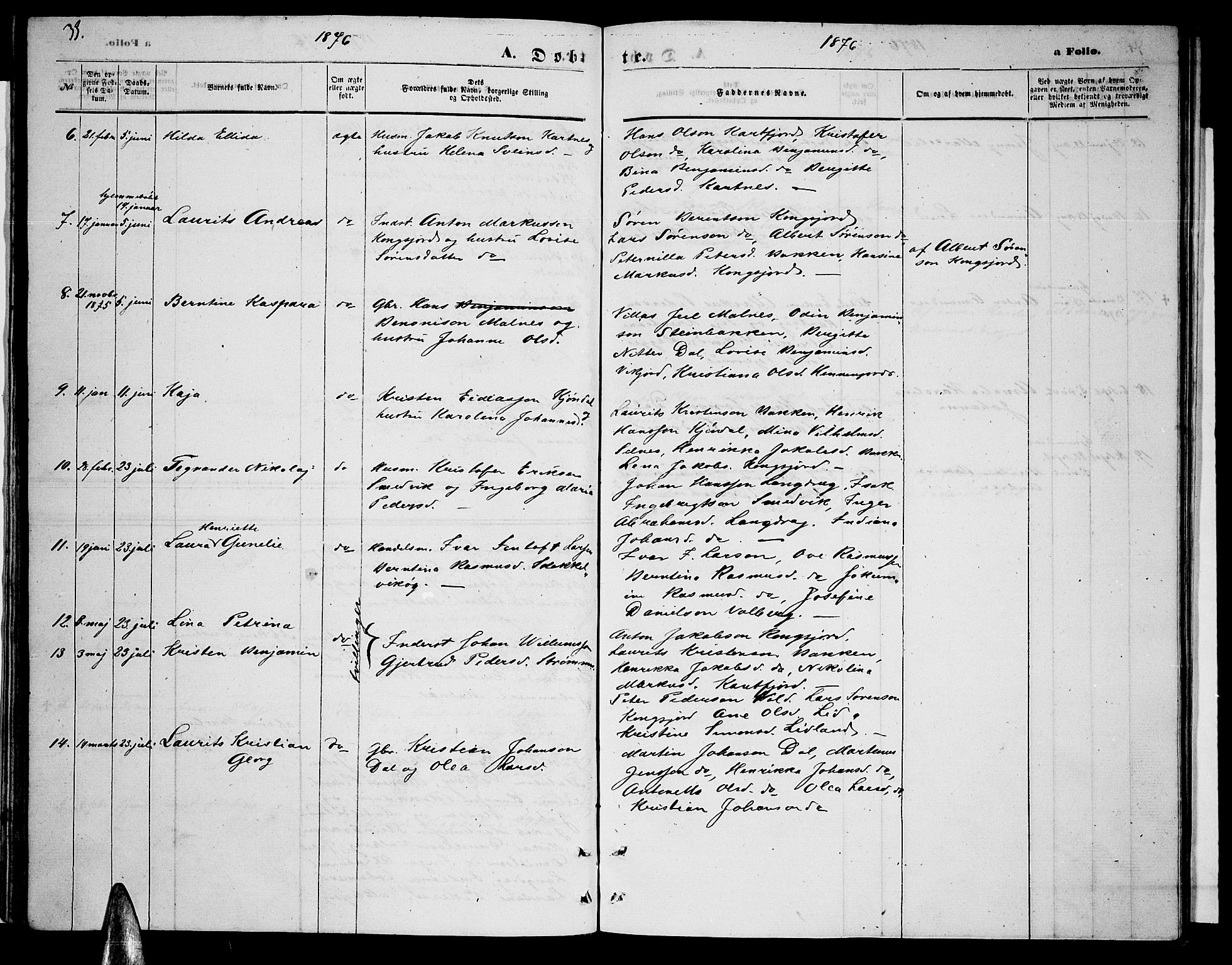 Ministerialprotokoller, klokkerbøker og fødselsregistre - Nordland, AV/SAT-A-1459/884/L1196: Parish register (copy) no. 884C02, 1860-1887, p. 33