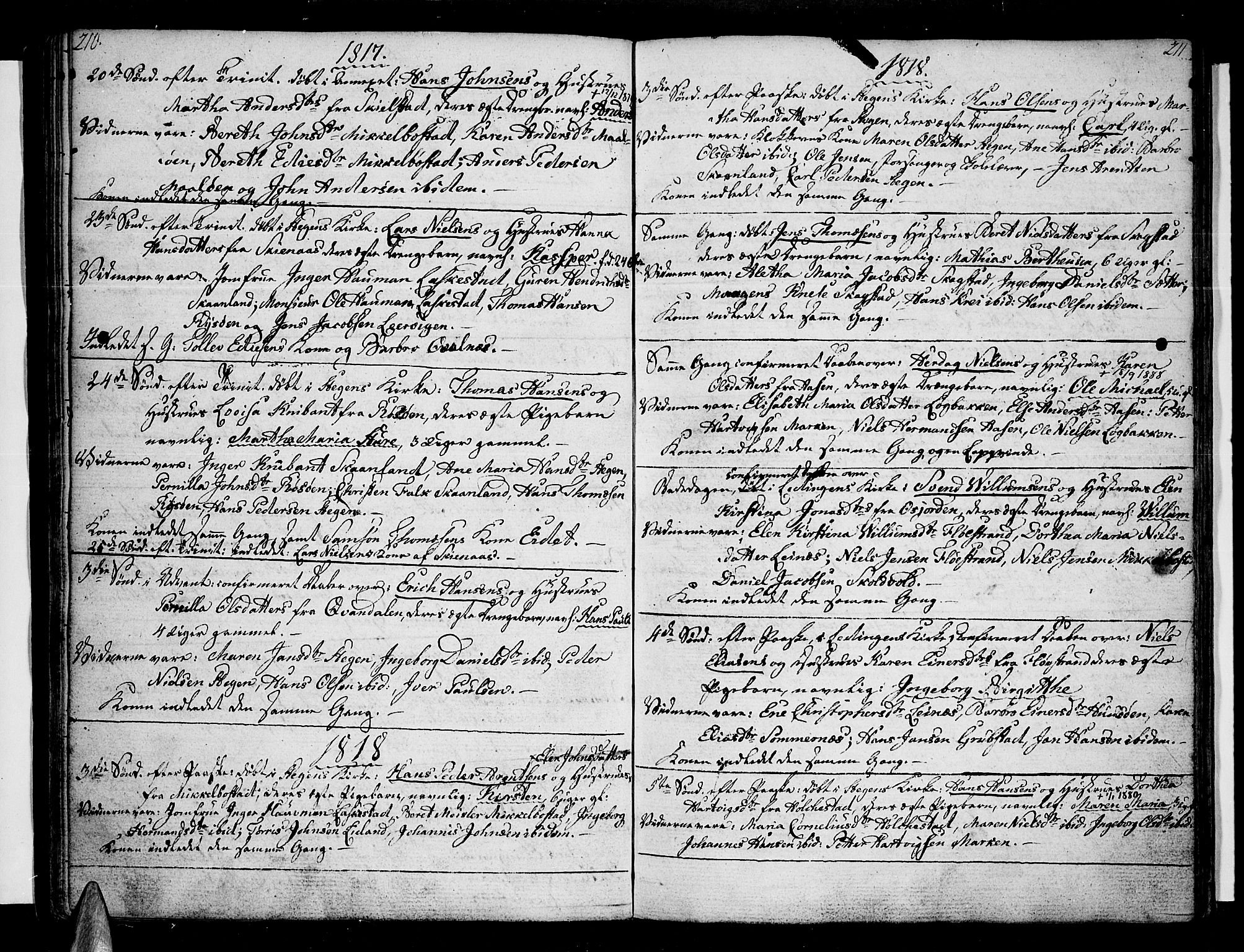 Ministerialprotokoller, klokkerbøker og fødselsregistre - Nordland, AV/SAT-A-1459/855/L0797: Parish register (official) no. 855A05, 1800-1820, p. 210-211