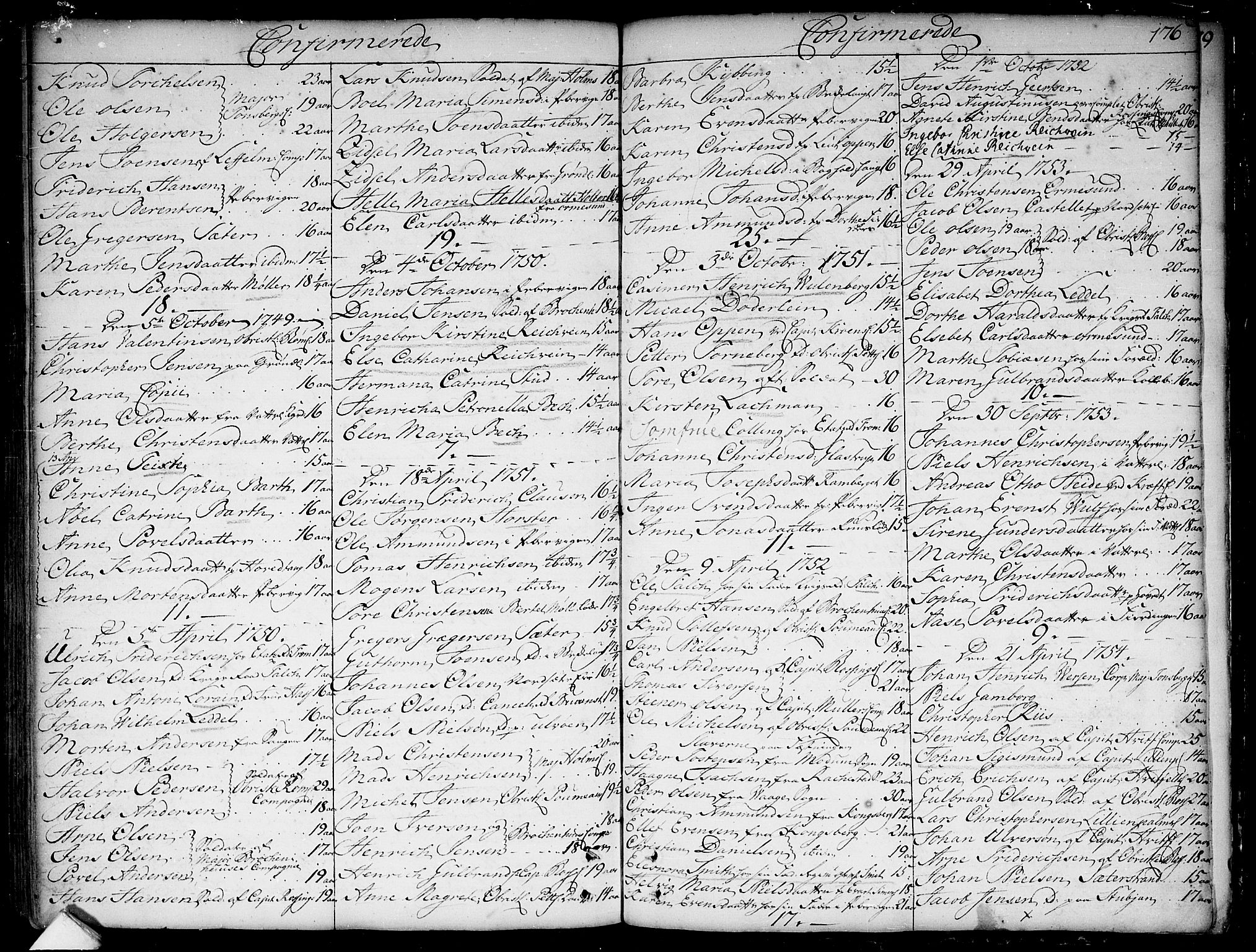 Garnisonsmenigheten Kirkebøker, SAO/A-10846/F/Fa/L0001: Parish register (official) no. 1, 1734-1756, p. 176