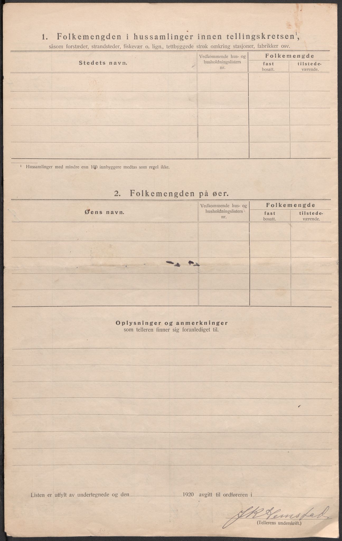 SAO, 1920 census for Borge, 1920, p. 12