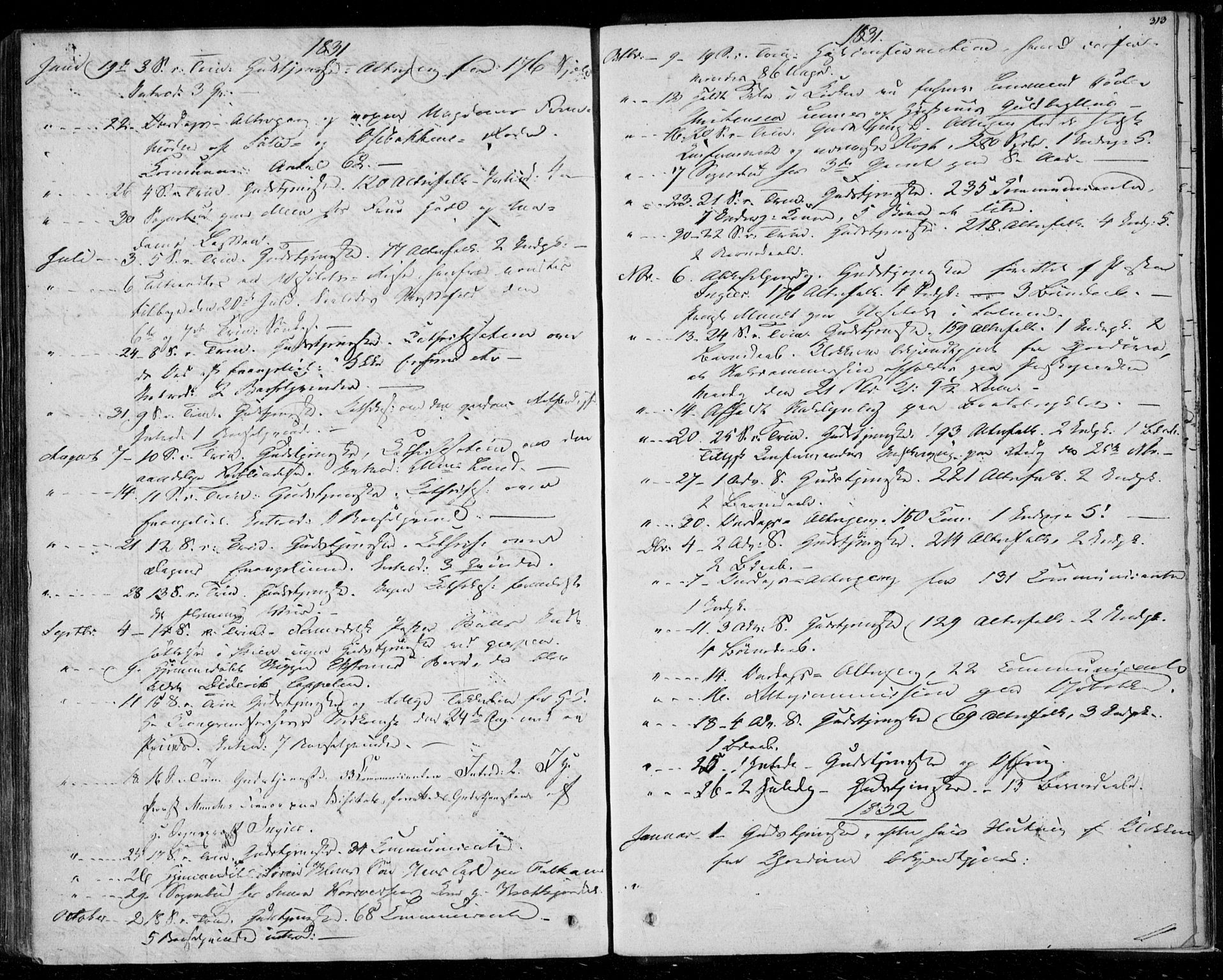 Gjerpen kirkebøker, SAKO/A-265/F/Fa/L0006: Parish register (official) no. I 6, 1829-1834, p. 313