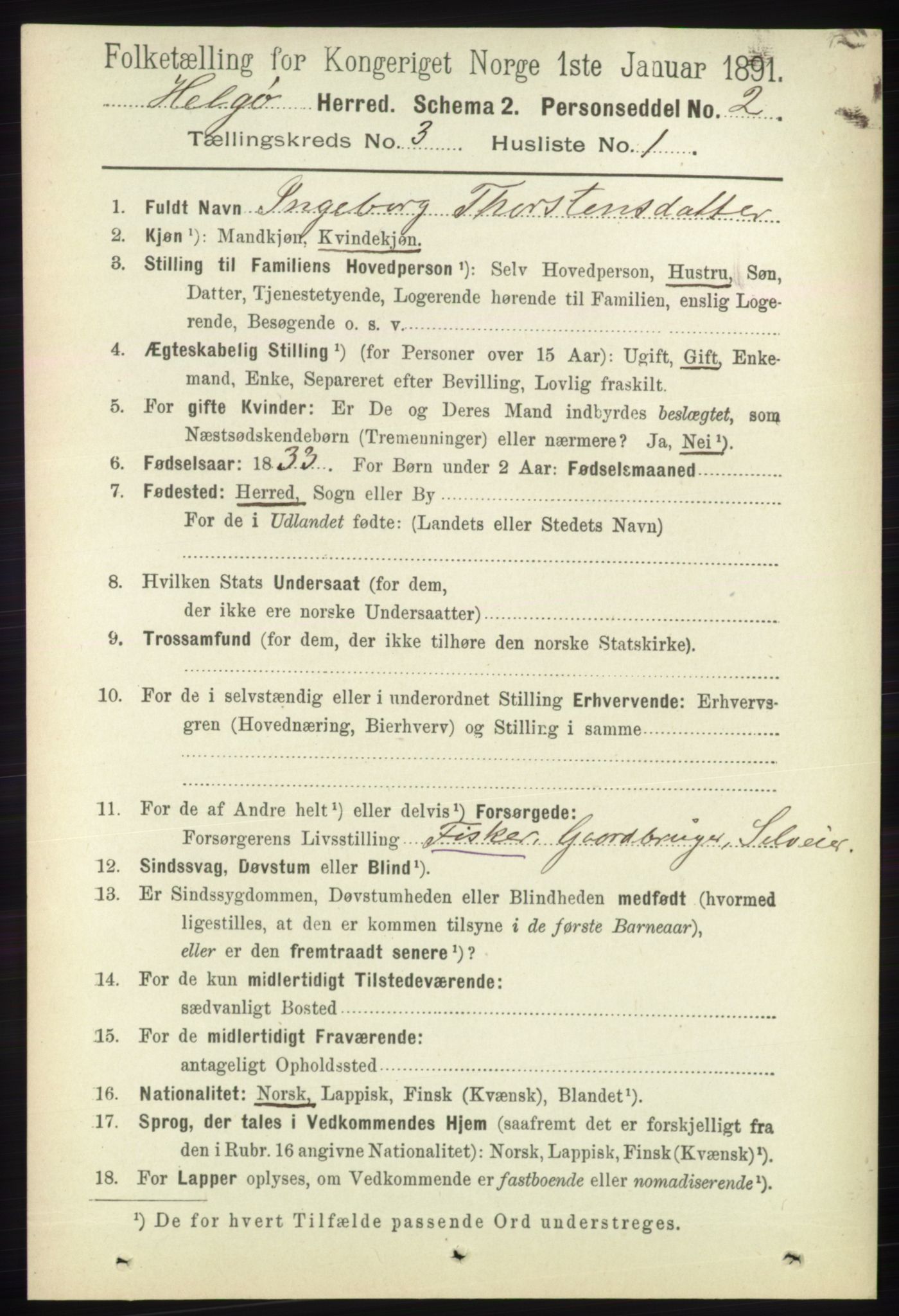 RA, 1891 census for 1935 Helgøy, 1891, p. 741