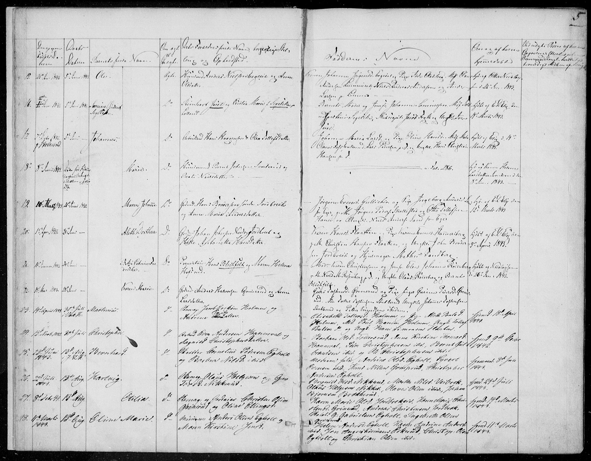 Skoger kirkebøker, SAKO/A-59/F/Fa/L0003: Parish register (official) no. I 3, 1842-1861, p. 5