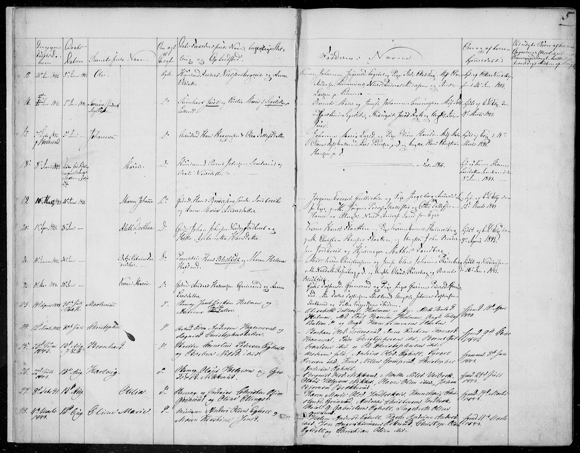 Skoger kirkebøker, AV/SAKO-A-59/F/Fa/L0003: Parish register (official) no. I 3, 1842-1861, p. 5