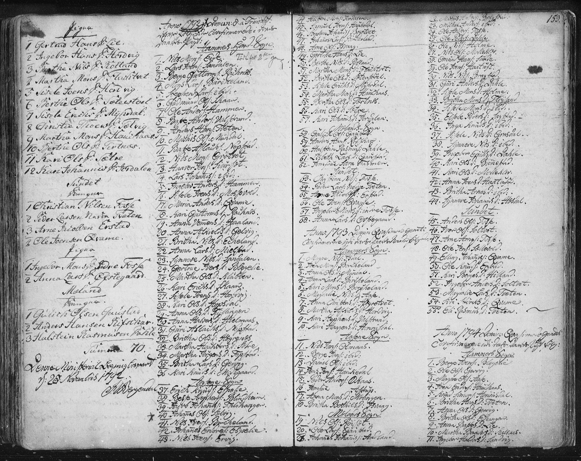 Hamre sokneprestembete, AV/SAB-A-75501/H/Ha/Haa/Haaa/L0008: Parish register (official) no. A 8, 1778-1804, p. 153