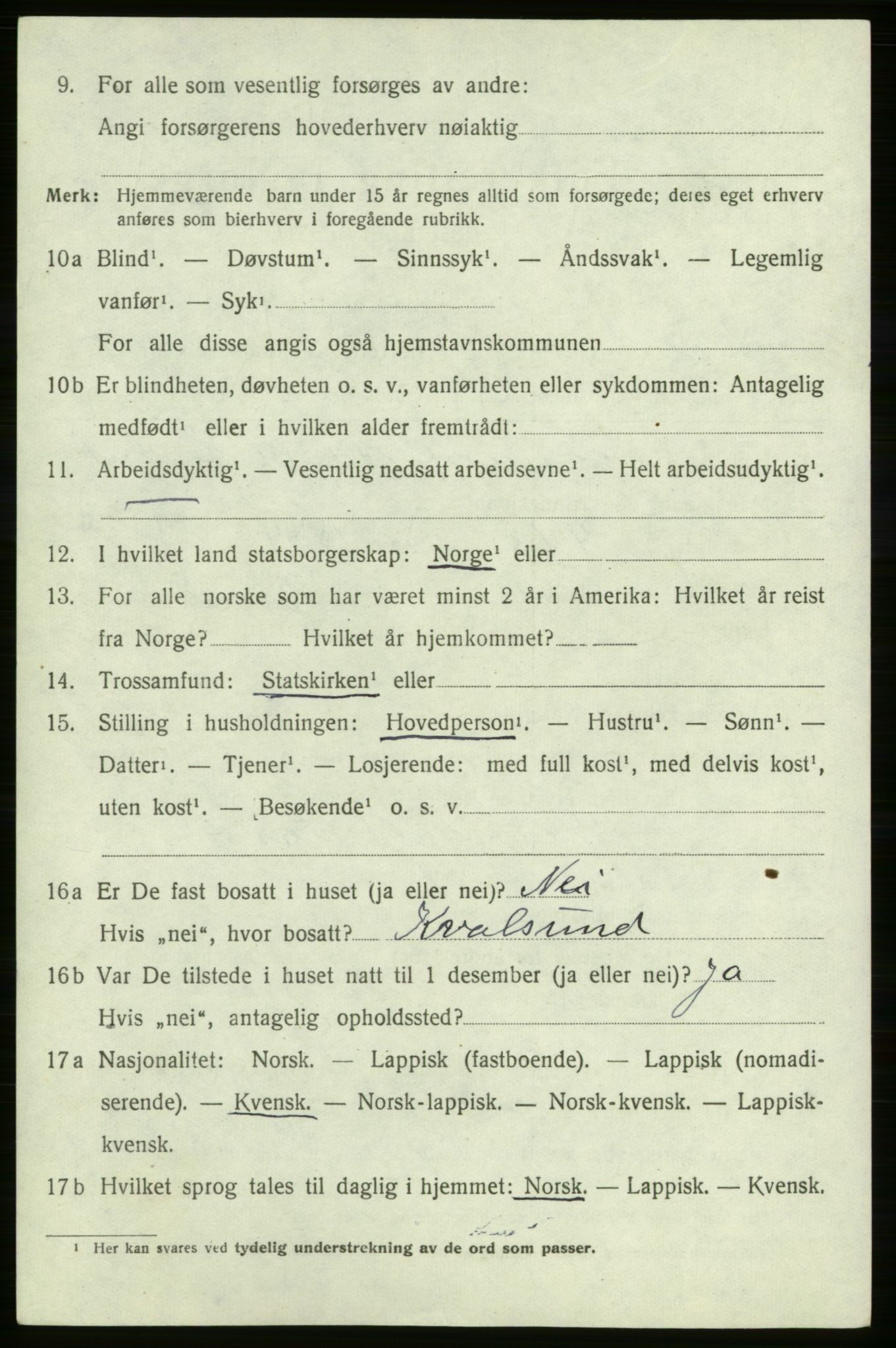 SATØ, 1920 census for , 1920, p. 471