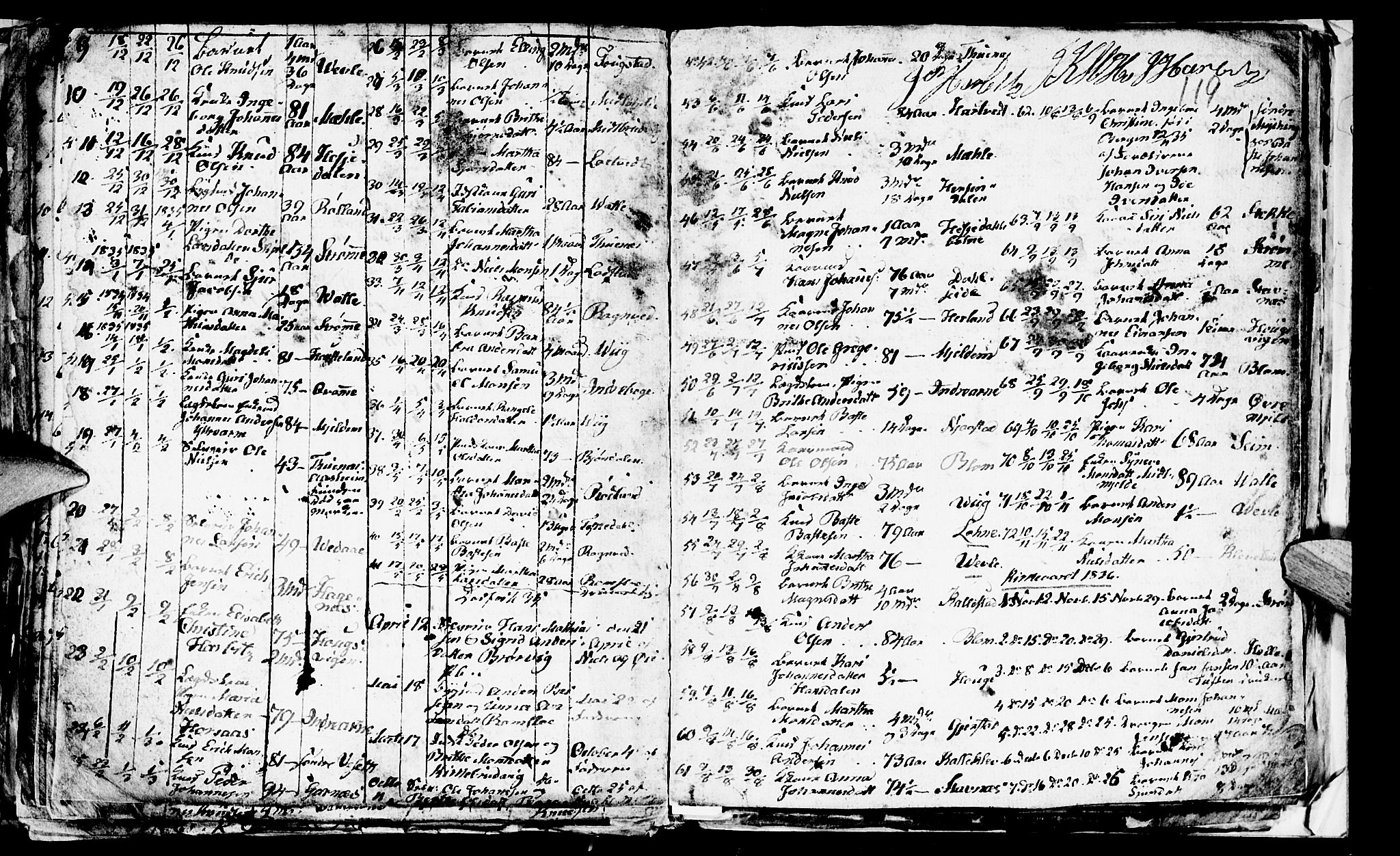 Haus sokneprestembete, SAB/A-75601/H/Hab: Parish register (copy) no. A 1, 1830-1855, p. 119