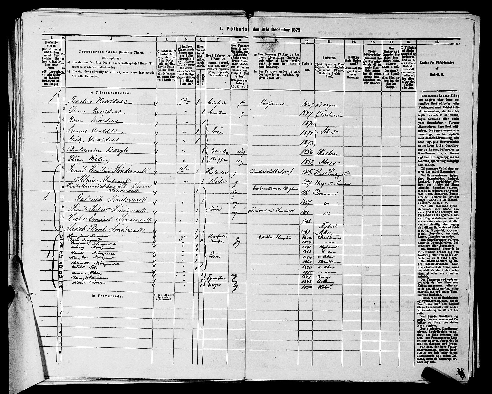 RA, 1875 census for 0218aP Vestre Aker, 1875, p. 2305