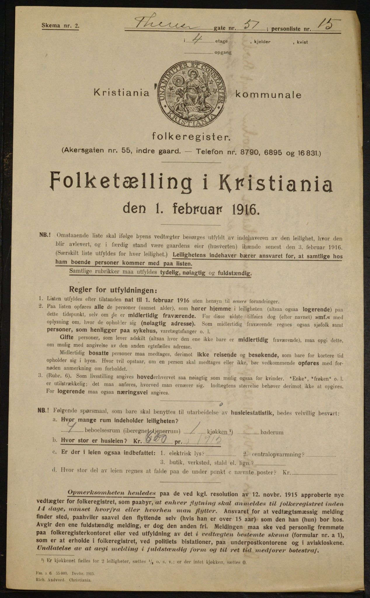 OBA, Municipal Census 1916 for Kristiania, 1916, p. 111839