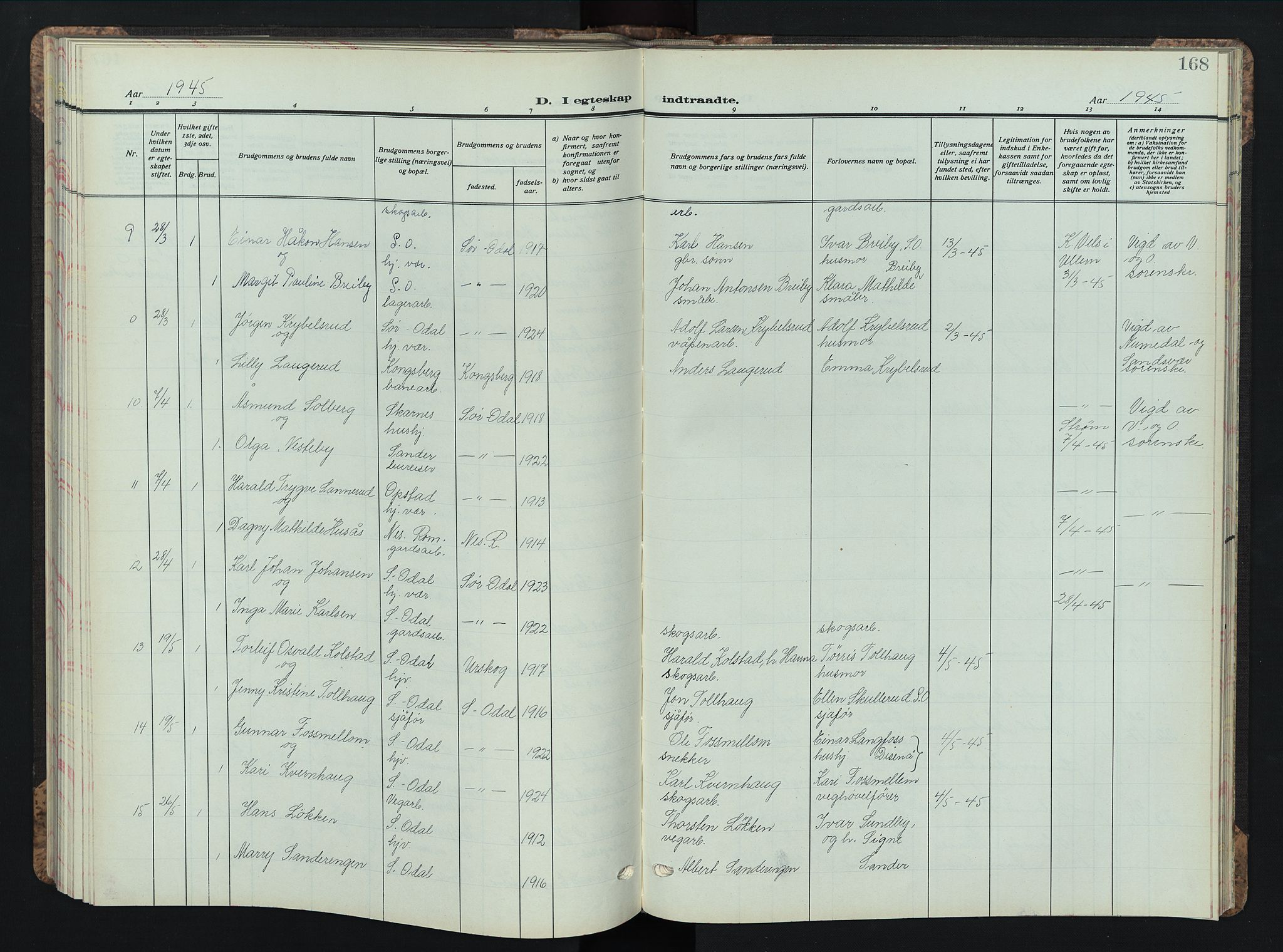 Sør-Odal prestekontor, AV/SAH-PREST-030/H/Ha/Hab/L0013: Parish register (copy) no. 13, 1933-1951, p. 168