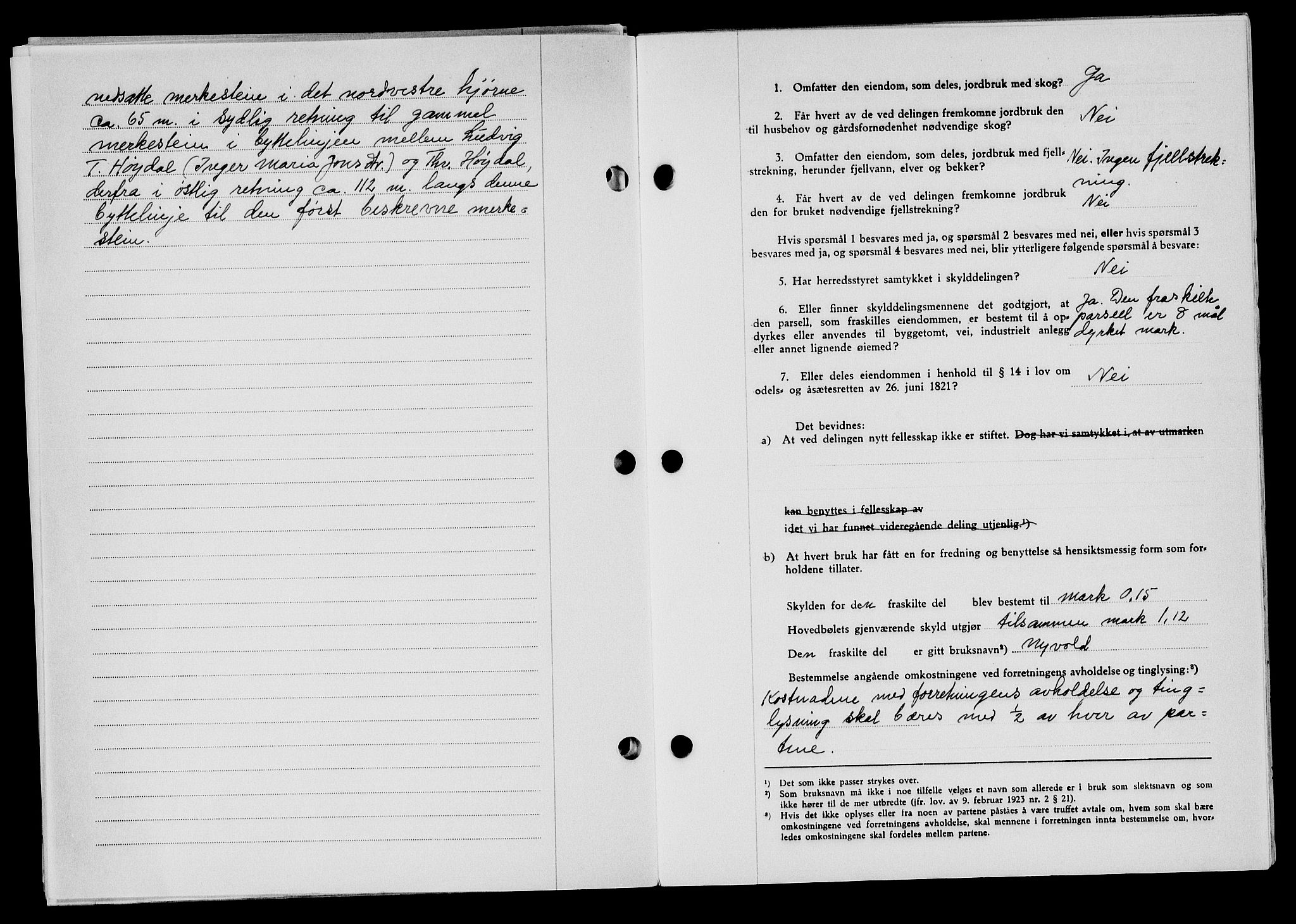 Flekkefjord sorenskriveri, SAK/1221-0001/G/Gb/Gba/L0064: Mortgage book no. A-12, 1948-1949, Diary no: : 56/1949