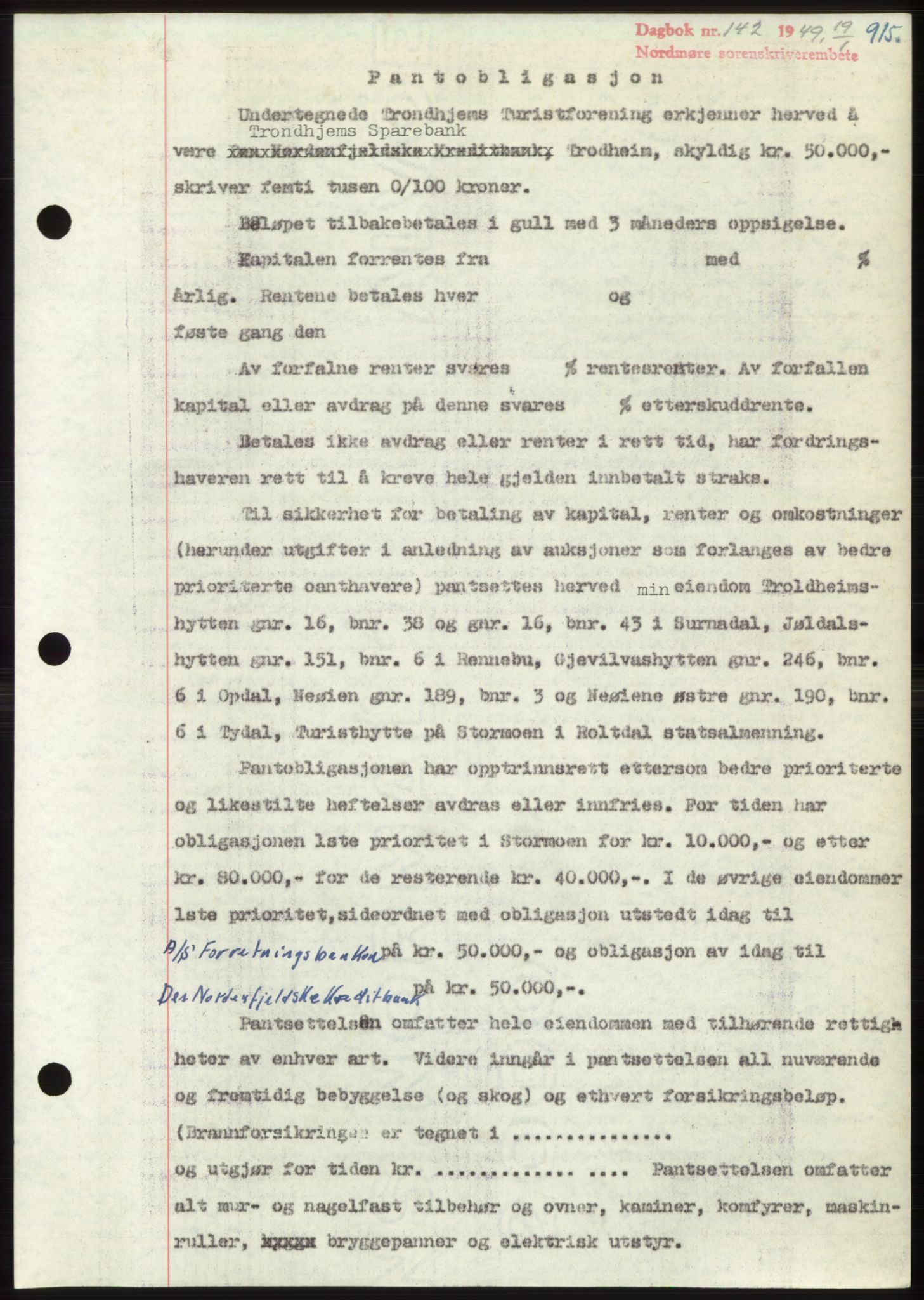 Nordmøre sorenskriveri, AV/SAT-A-4132/1/2/2Ca: Mortgage book no. B97, 1947-1948, Diary no: : 142/1948