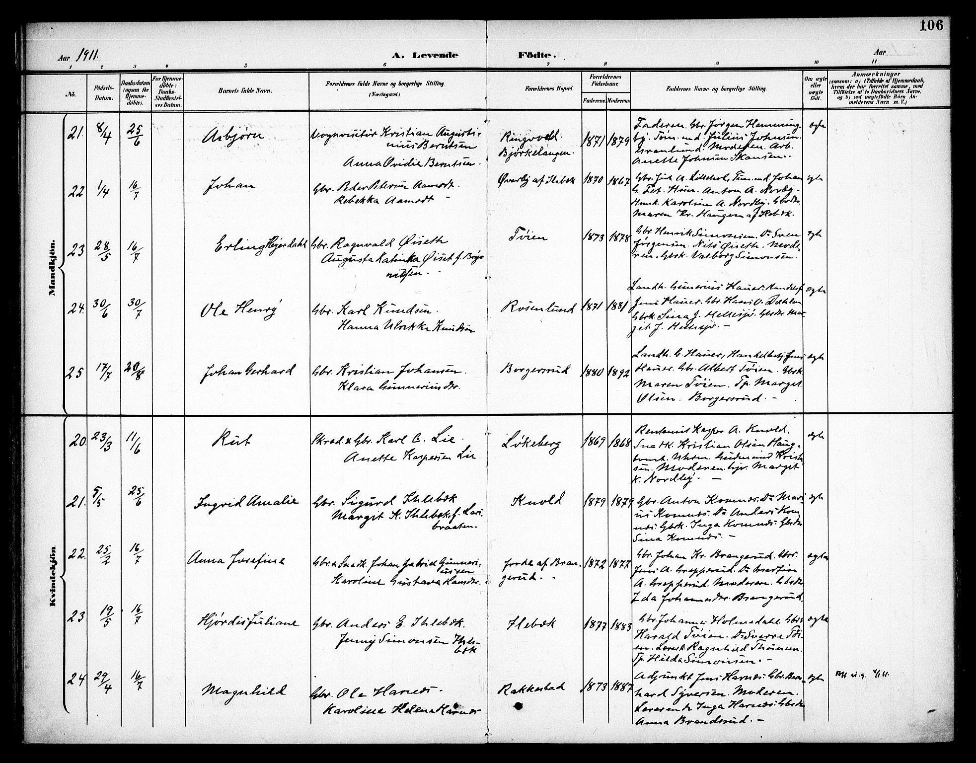 Høland prestekontor Kirkebøker, AV/SAO-A-10346a/F/Fa/L0015: Parish register (official) no. I 15, 1897-1912, p. 106