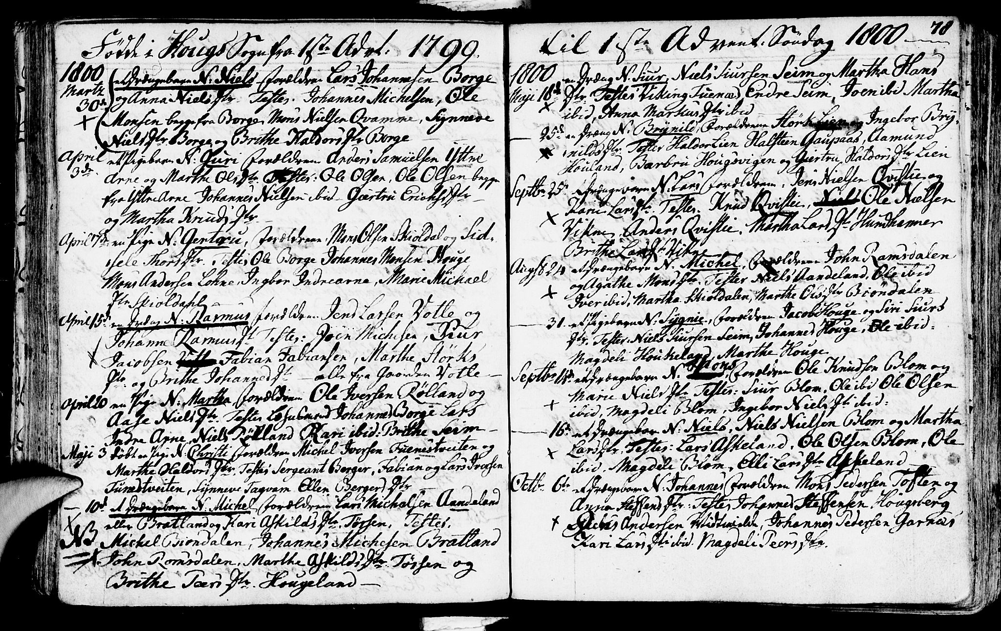 Haus sokneprestembete, AV/SAB-A-75601/H/Haa: Parish register (official) no. A 11, 1796-1816, p. 78