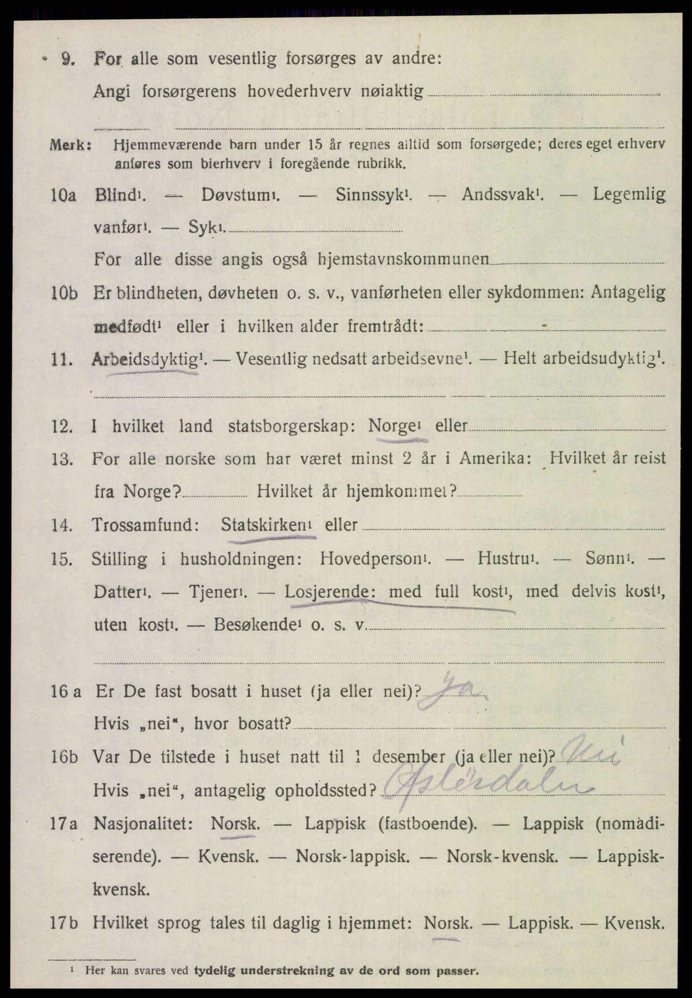 SAT, 1920 census for Stjørdal, 1920, p. 7309