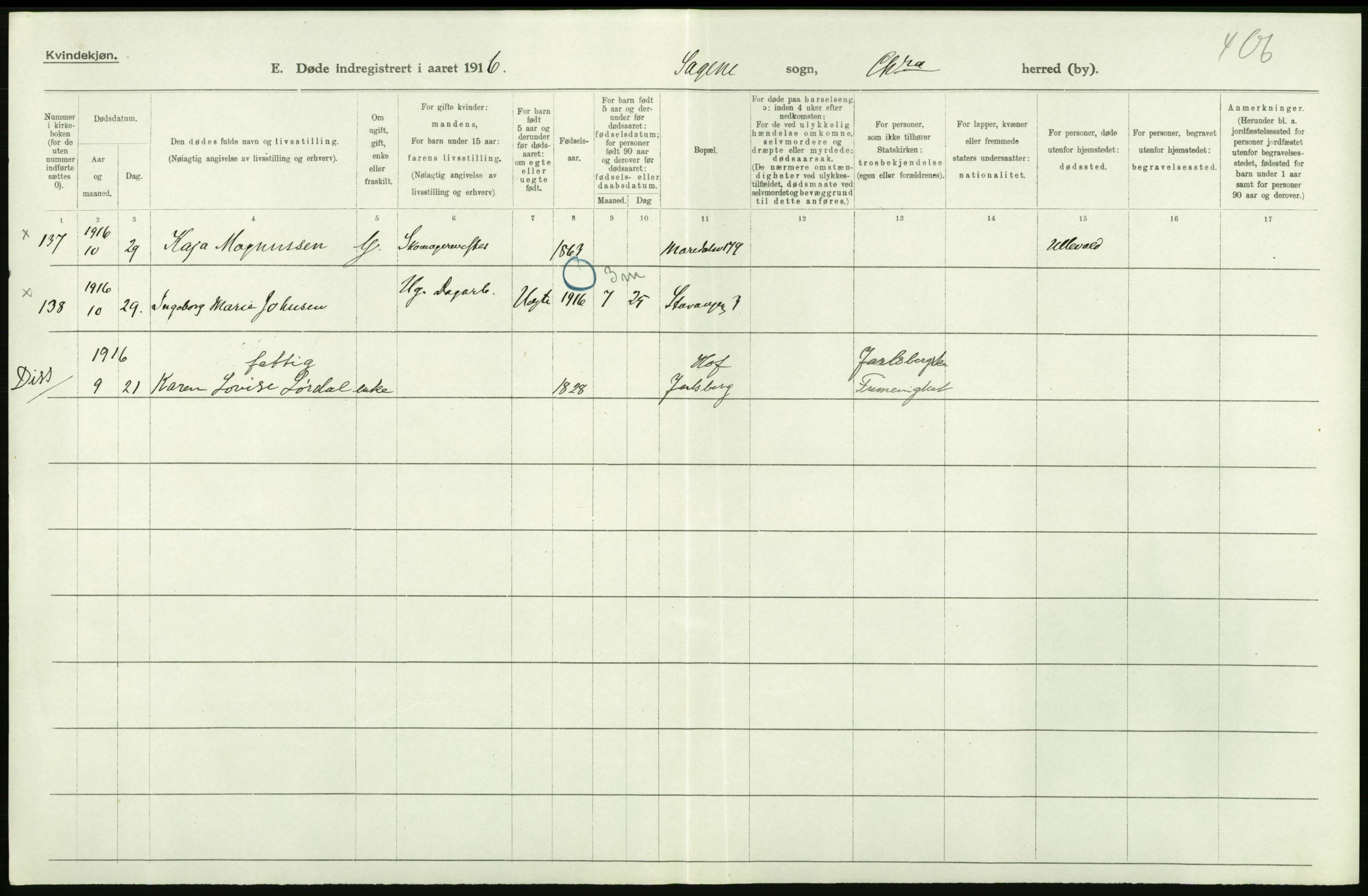 Statistisk sentralbyrå, Sosiodemografiske emner, Befolkning, AV/RA-S-2228/D/Df/Dfb/Dfbf/L0010: Kristiania: Døde, dødfødte., 1916, p. 214