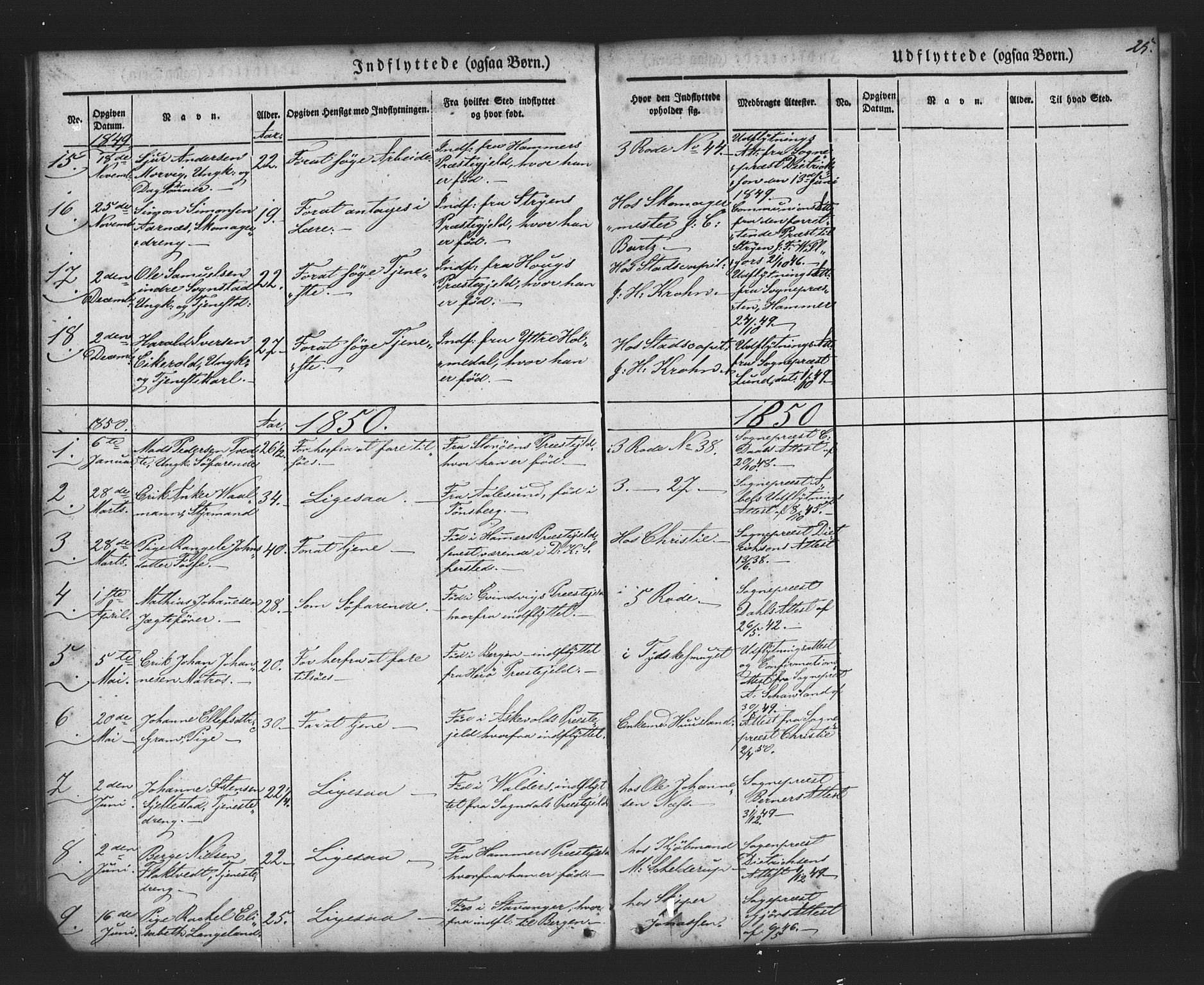 Nykirken Sokneprestembete, SAB/A-77101/H/Haa/L0049: Parish register (official) no. G 1, 1838-1860, p. 25