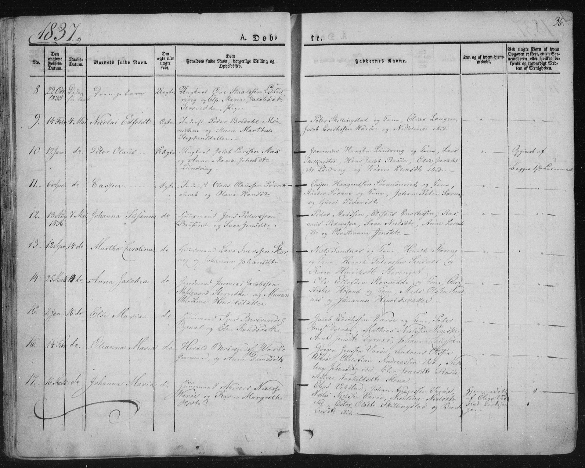 Ministerialprotokoller, klokkerbøker og fødselsregistre - Nord-Trøndelag, AV/SAT-A-1458/784/L0669: Parish register (official) no. 784A04, 1829-1859, p. 36