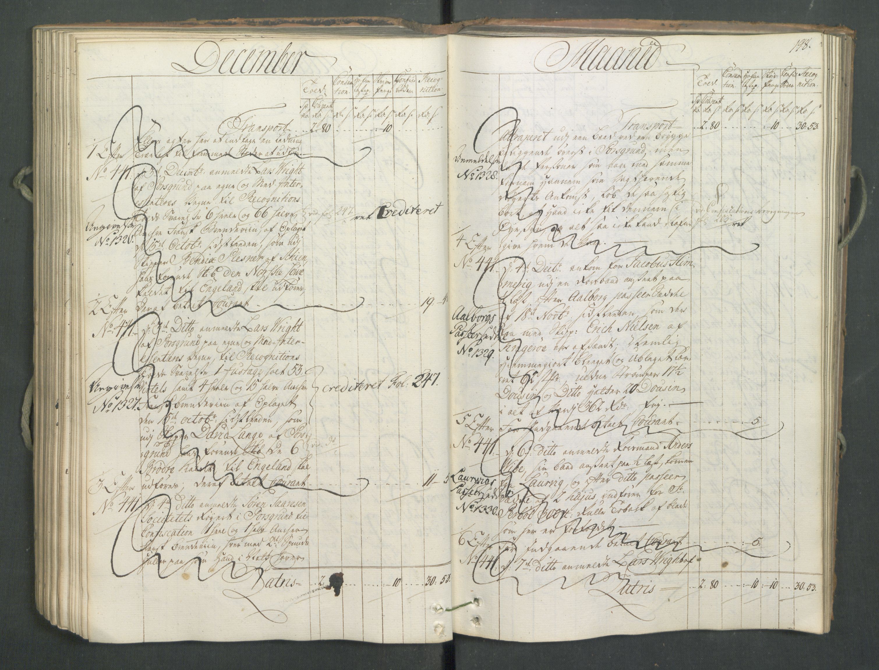 Generaltollkammeret, tollregnskaper, AV/RA-EA-5490/R12/L0046/0001: Tollregnskaper Langesund / Inngående hovedtollbok, 1762, p. 197b-198a